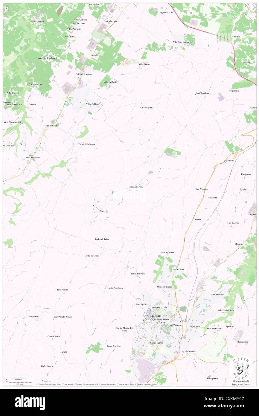 Frisa, Provincia di Chieti, IT, Italia, Abruzzo, N 42 15' 40'', N 14 22' 9'', MAP, Cartascapes Map pubblicata nel 2024. Esplora Cartascapes, una mappa che rivela i diversi paesaggi, culture ed ecosistemi della Terra. Viaggia attraverso il tempo e lo spazio, scoprendo l'interconnessione del passato, del presente e del futuro del nostro pianeta. Foto Stock