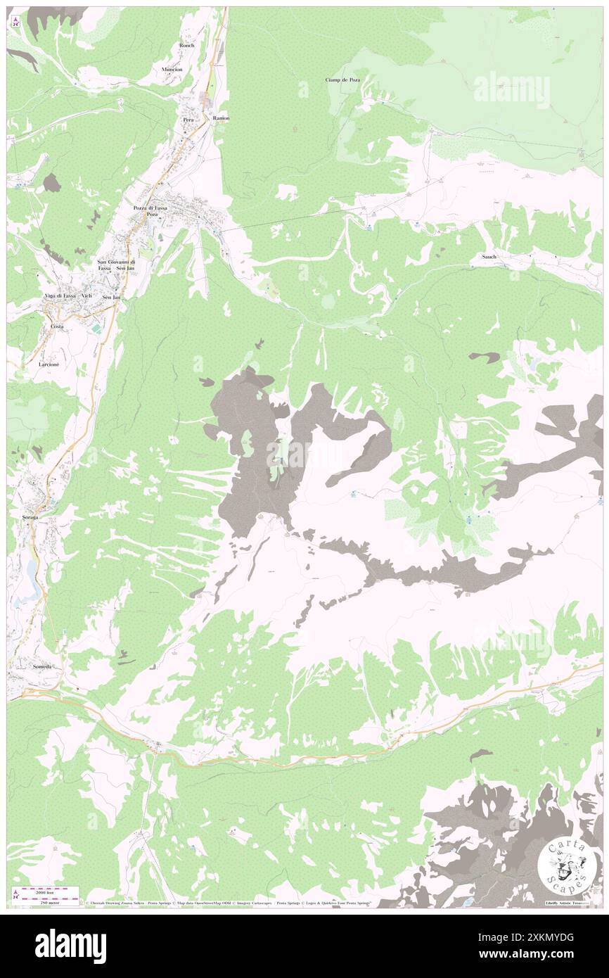 Cima undici, IT, Italia, Veneto, N 46 24' 5'', N 11 42' 45'', mappa, Cartascapes Mappa pubblicata nel 2024. Esplora Cartascapes, una mappa che rivela i diversi paesaggi, culture ed ecosistemi della Terra. Viaggia attraverso il tempo e lo spazio, scoprendo l'interconnessione del passato, del presente e del futuro del nostro pianeta. Foto Stock