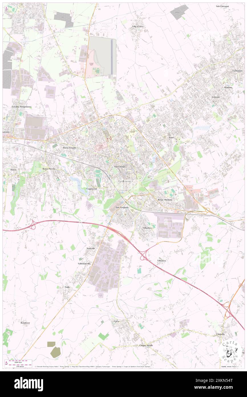 Galleria d'Arte Hippocratica, Pordenone, IT, Italia, Friuli Venezia Giulia, N 45 57' 17'', N 12 39' 33'', MAP, Cartascapes Map pubblicata nel 2024. Esplora Cartascapes, una mappa che rivela i diversi paesaggi, culture ed ecosistemi della Terra. Viaggia attraverso il tempo e lo spazio, scoprendo l'interconnessione del passato, del presente e del futuro del nostro pianeta. Foto Stock