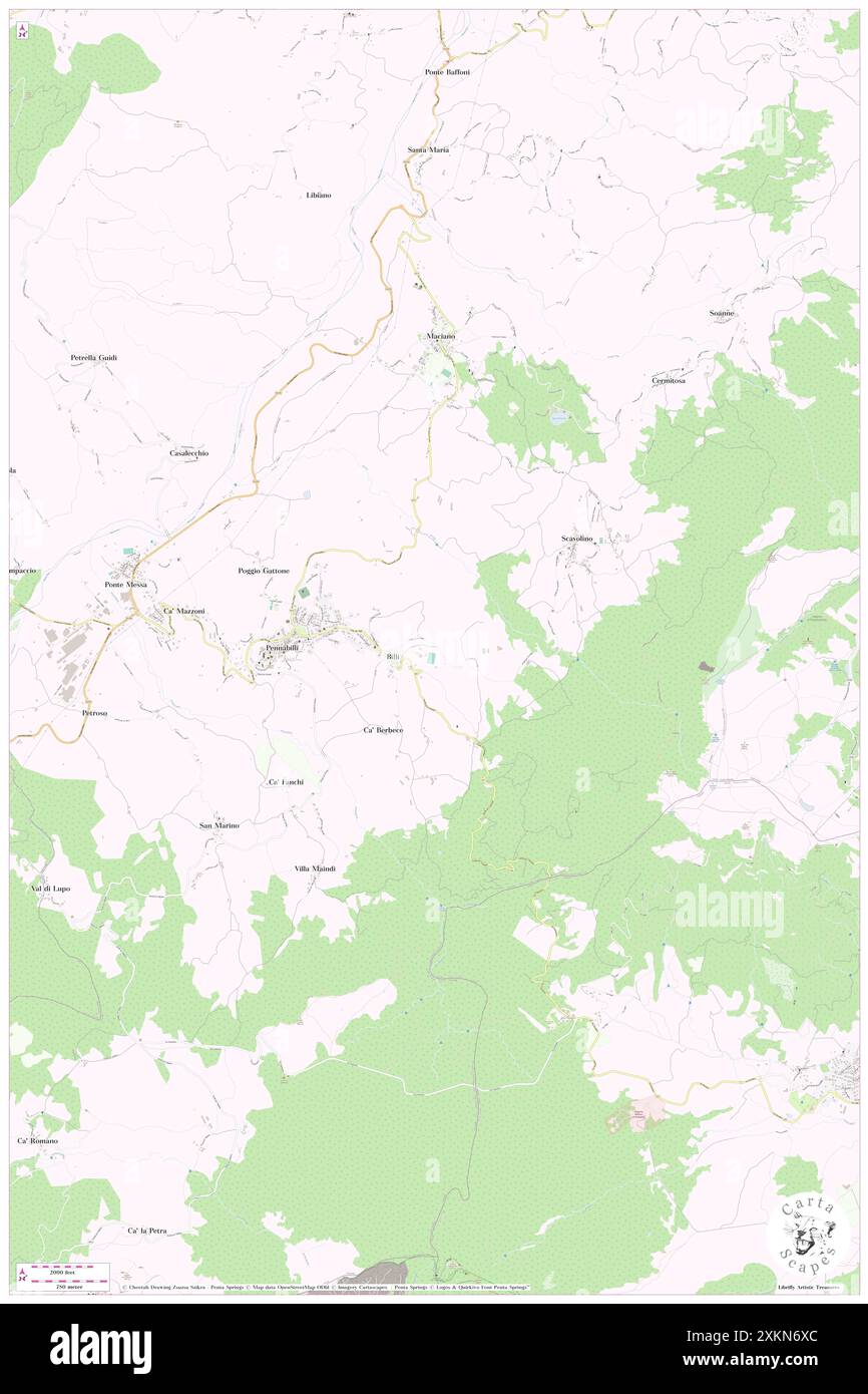 San Lorenzo, Provincia di Pesaro e Urbino, IT, Italia, le Marche, N 43 49' 0'', N 12 16' 59'', mappa, Cartascapes Mappa pubblicata nel 2024. Esplora Cartascapes, una mappa che rivela i diversi paesaggi, culture ed ecosistemi della Terra. Viaggia attraverso il tempo e lo spazio, scoprendo l'interconnessione del passato, del presente e del futuro del nostro pianeta. Foto Stock