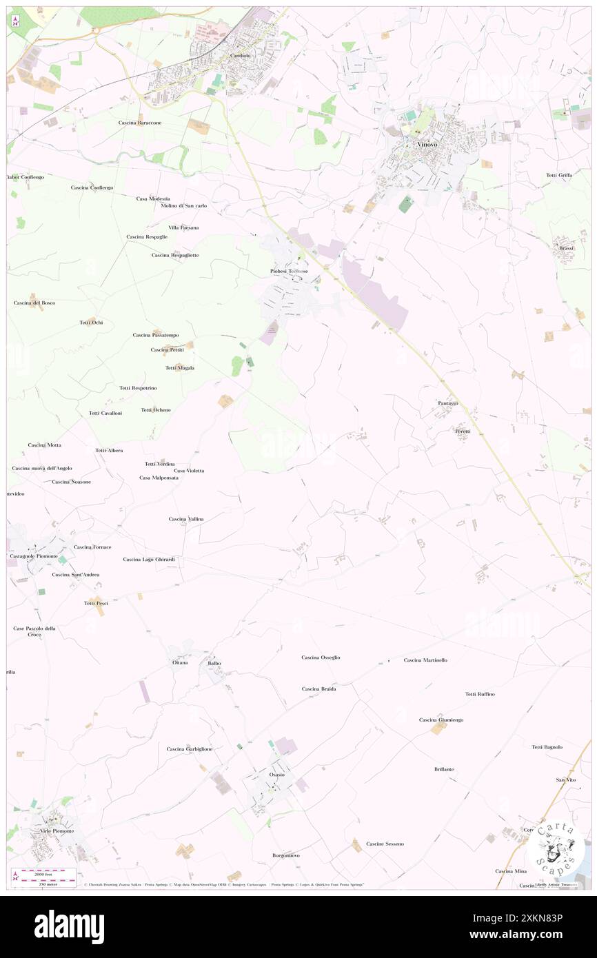 Cascina Castelletto, Torino, IT, Italia, Piemonte, N 44 54' 40'', N 7 36' 42'', MAP, Cartascapes Map pubblicata nel 2024. Esplora Cartascapes, una mappa che rivela i diversi paesaggi, culture ed ecosistemi della Terra. Viaggia attraverso il tempo e lo spazio, scoprendo l'interconnessione del passato, del presente e del futuro del nostro pianeta. Foto Stock