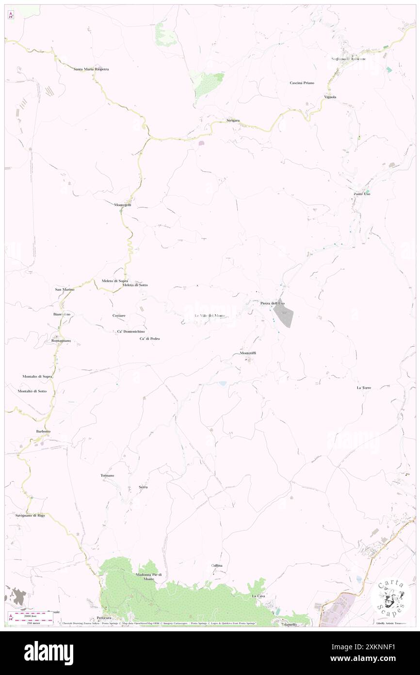 Le Ville del Monte, Provincia di Forlì-Cesena, IT, Italia, Emilia-Romagna, N 43 57' 33'', N 12 15' 59'', MAP, Cartascapes Map pubblicata nel 2024. Esplora Cartascapes, una mappa che rivela i diversi paesaggi, culture ed ecosistemi della Terra. Viaggia attraverso il tempo e lo spazio, scoprendo l'interconnessione del passato, del presente e del futuro del nostro pianeta. Foto Stock