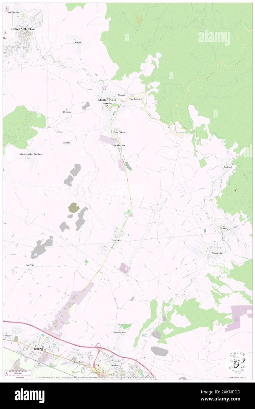 Cappella-Cetrangolo, Provincia di Salerno, IT, Italia, Campania, N 40 40' 6'', N 14 59' 3'', MAP, Cartascapes Map pubblicata nel 2024. Esplora Cartascapes, una mappa che rivela i diversi paesaggi, culture ed ecosistemi della Terra. Viaggia attraverso il tempo e lo spazio, scoprendo l'interconnessione del passato, del presente e del futuro del nostro pianeta. Foto Stock