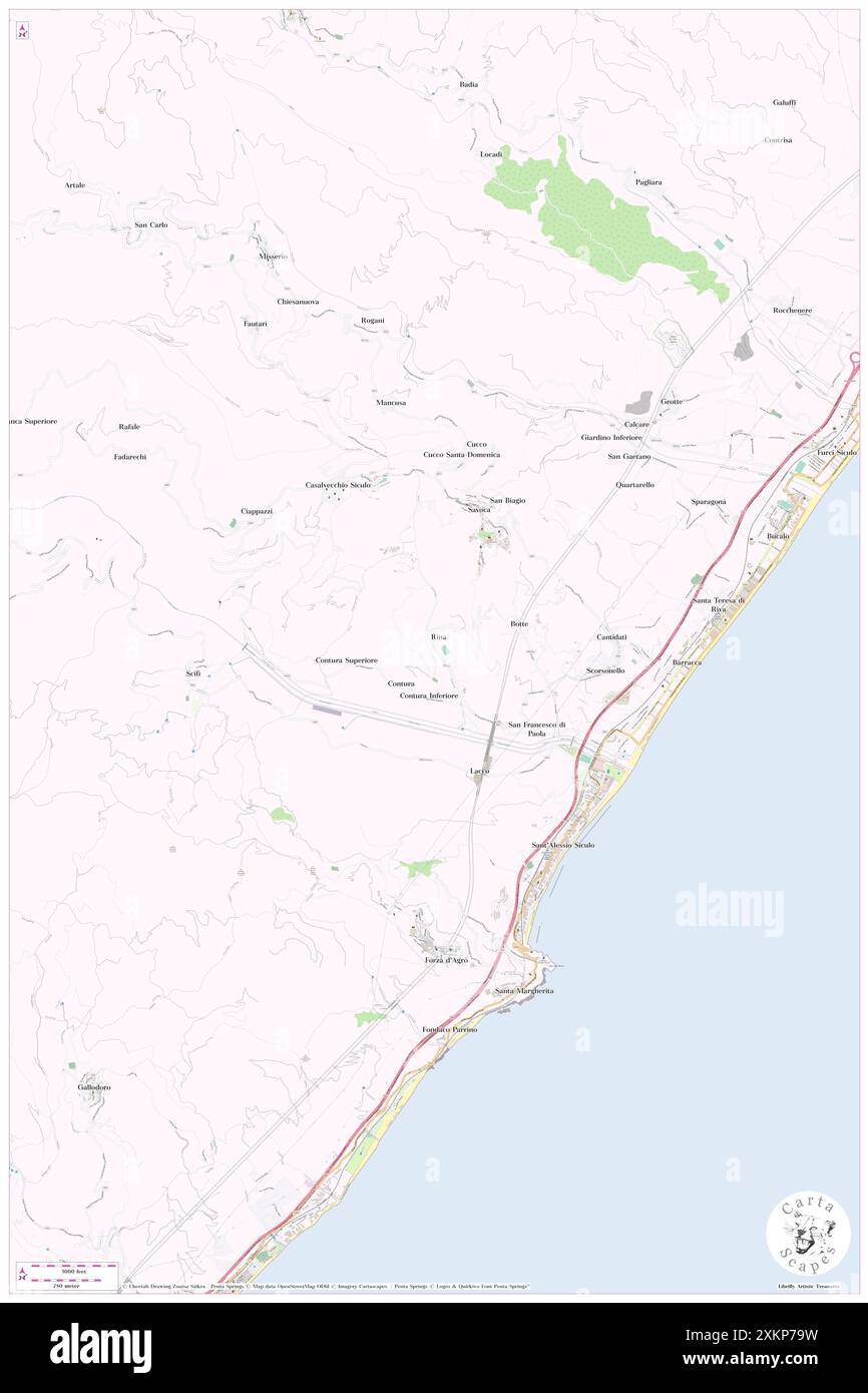 Rina, Messina, IT, Italia, Sicilia, N 37 56' 33'', N 15 20' 2'', MAP, Cartascapes Map pubblicata nel 2024. Esplora Cartascapes, una mappa che rivela i diversi paesaggi, culture ed ecosistemi della Terra. Viaggia attraverso il tempo e lo spazio, scoprendo l'interconnessione del passato, del presente e del futuro del nostro pianeta. Foto Stock