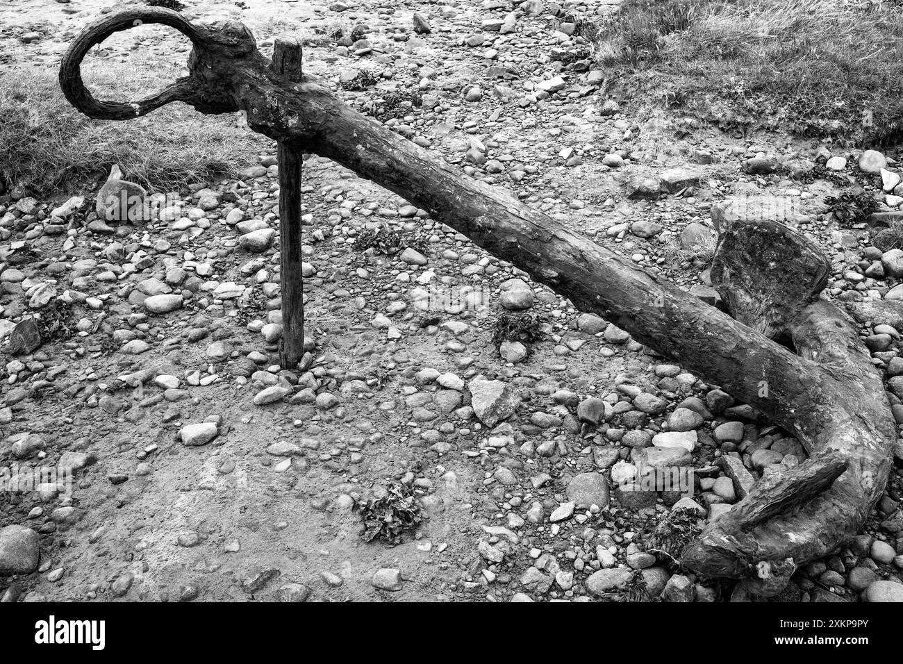 Erosione, corrosione e siltazione sul litorale di Ravenglass, Lake District National Park, Cumberland, Cumbria, Regno Unito Foto Stock