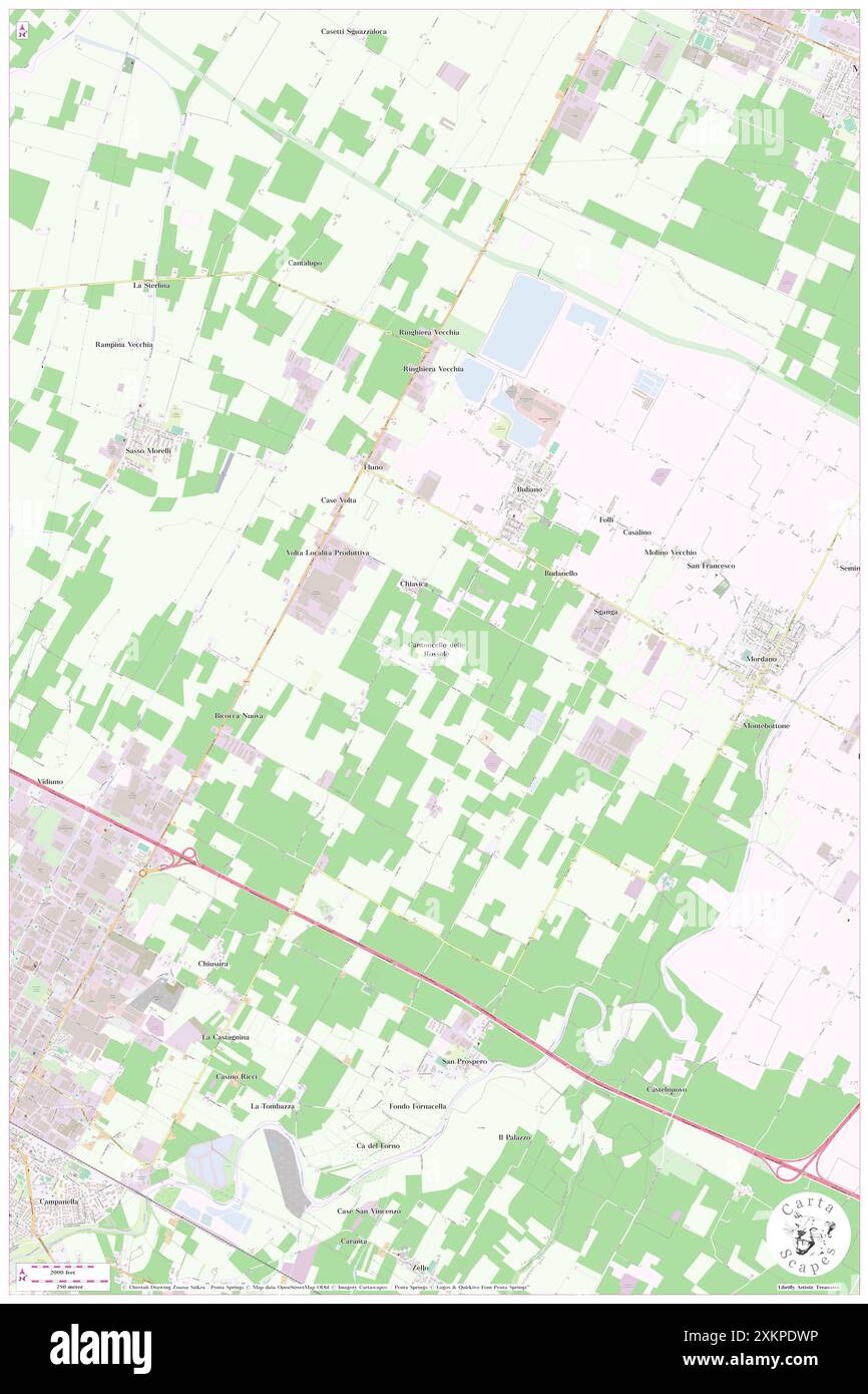 Cantoncello delle Rossole, Bologna, IT, Italia, Emilia-Romagna, N 44 23' 52'', N 11 46' 19'', MAP, Cartascapes Map pubblicata nel 2024. Esplora Cartascapes, una mappa che rivela i diversi paesaggi, culture ed ecosistemi della Terra. Viaggia attraverso il tempo e lo spazio, scoprendo l'interconnessione del passato, del presente e del futuro del nostro pianeta. Foto Stock