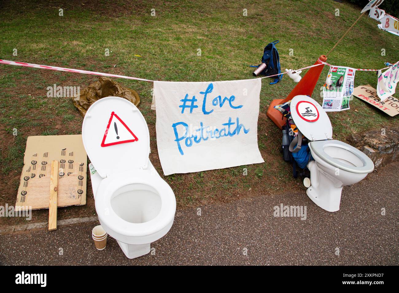 South West Water Protestation, Peninsula Business Park, Exeter U. K il 24 luglio 2024 Foto Stock