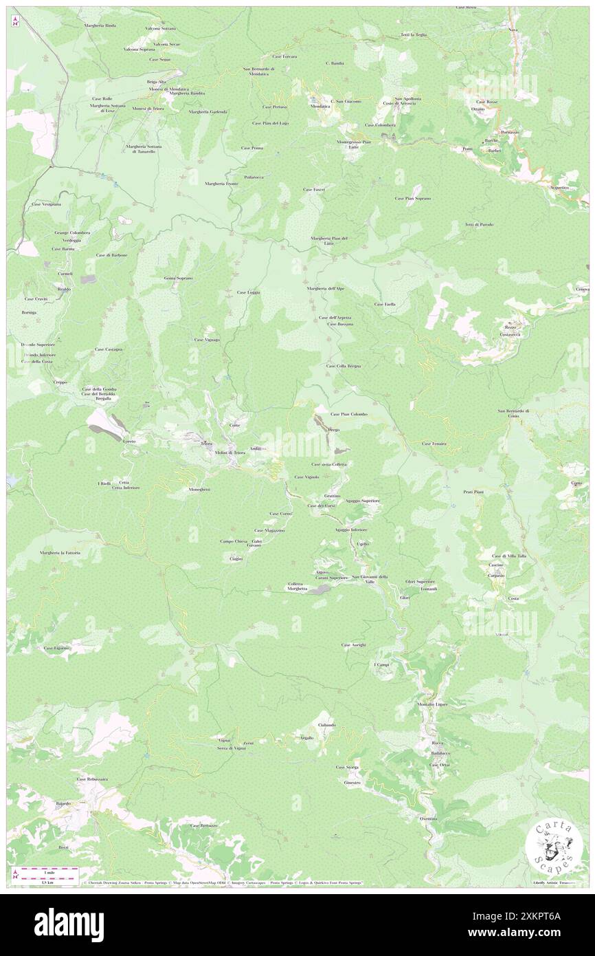 Molini di Triora, Provincia di Imperia, IT, Italia, Liguria, N 43 59' 22'', N 7 46' 27'', MAP, Cartascapes Map pubblicata nel 2024. Esplora Cartascapes, una mappa che rivela i diversi paesaggi, culture ed ecosistemi della Terra. Viaggia attraverso il tempo e lo spazio, scoprendo l'interconnessione del passato, del presente e del futuro del nostro pianeta. Foto Stock