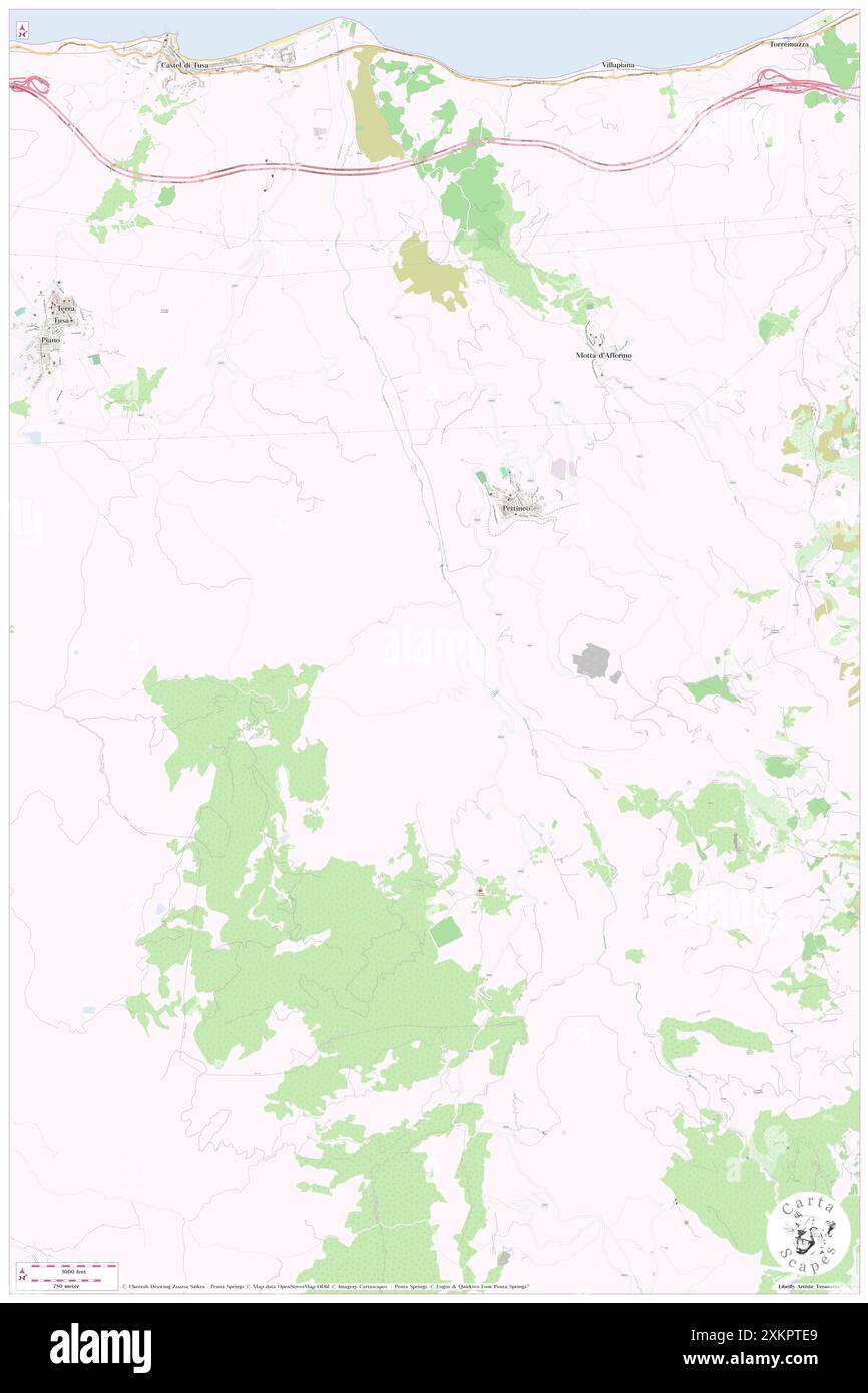 Pettineo, Messina, IT, Italia, Sicilia, N 37 58' 4'', N 14 17' 28'', MAP, Cartascapes Map pubblicata nel 2024. Esplora Cartascapes, una mappa che rivela i diversi paesaggi, culture ed ecosistemi della Terra. Viaggia attraverso il tempo e lo spazio, scoprendo l'interconnessione del passato, del presente e del futuro del nostro pianeta. Foto Stock