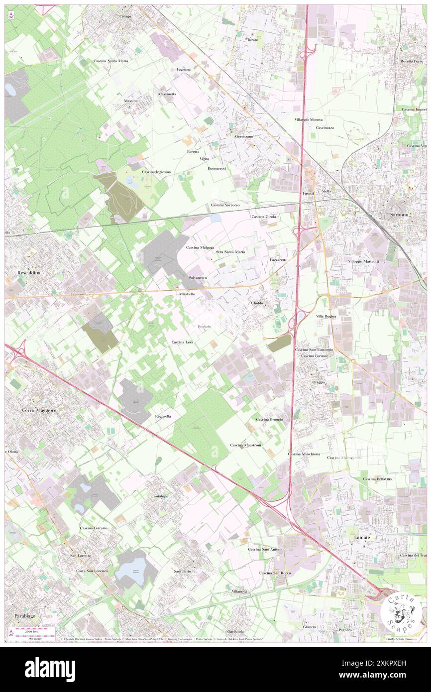 Uboldo, Provincia di Varese, IT, Italia, Lombardia, N 45 36' 54'', N 9 0' 14'', MAP, Cartascapes Map pubblicata nel 2024. Esplora Cartascapes, una mappa che rivela i diversi paesaggi, culture ed ecosistemi della Terra. Viaggia attraverso il tempo e lo spazio, scoprendo l'interconnessione del passato, del presente e del futuro del nostro pianeta. Foto Stock