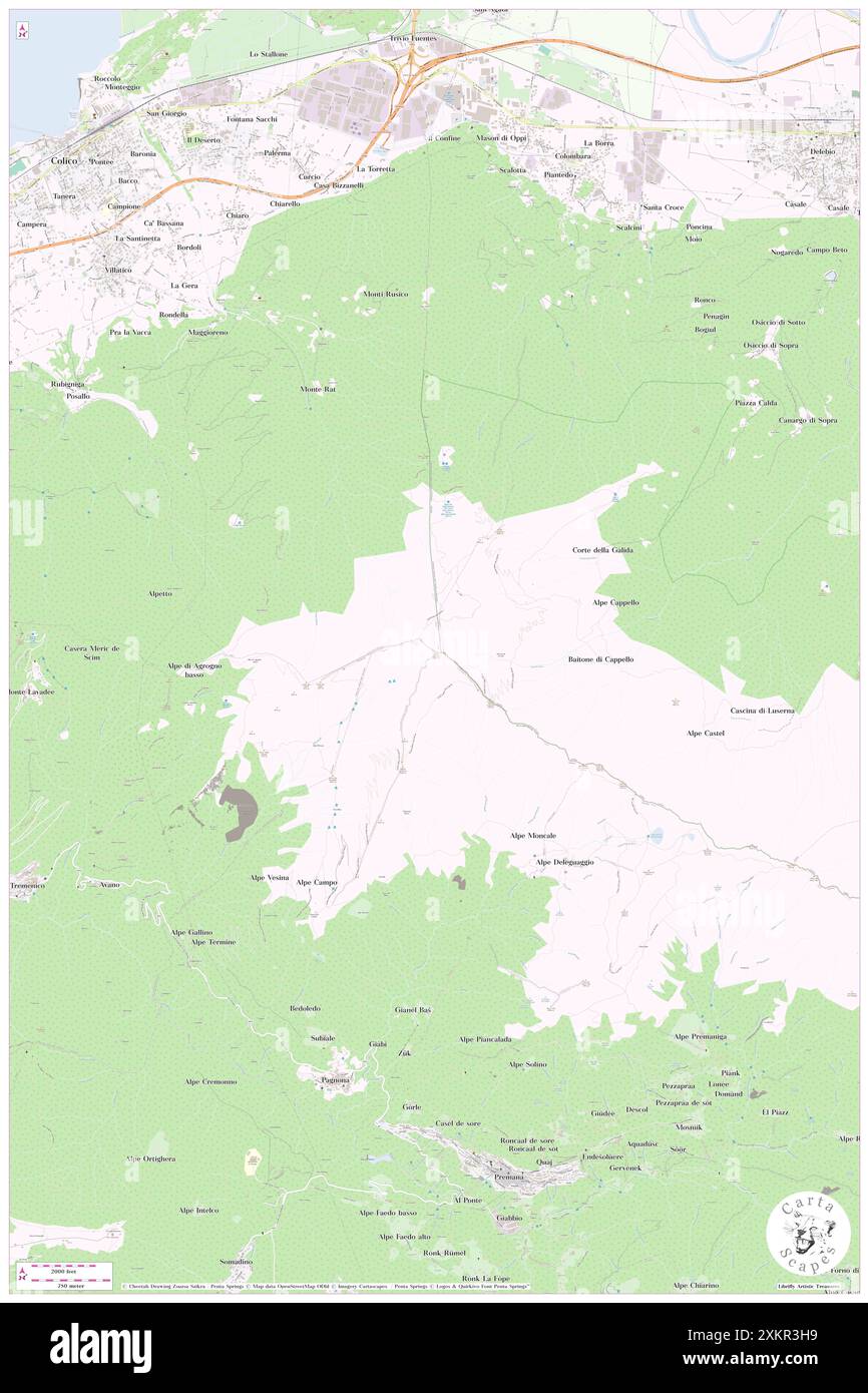 Monte Legnone, Provincia di Lecco, IT, Italia, Lombardia, N 46 5' 41'', N 9 24' 52'', MAP, Cartascapes Map pubblicata nel 2024. Esplora Cartascapes, una mappa che rivela i diversi paesaggi, culture ed ecosistemi della Terra. Viaggia attraverso il tempo e lo spazio, scoprendo l'interconnessione del passato, del presente e del futuro del nostro pianeta. Foto Stock