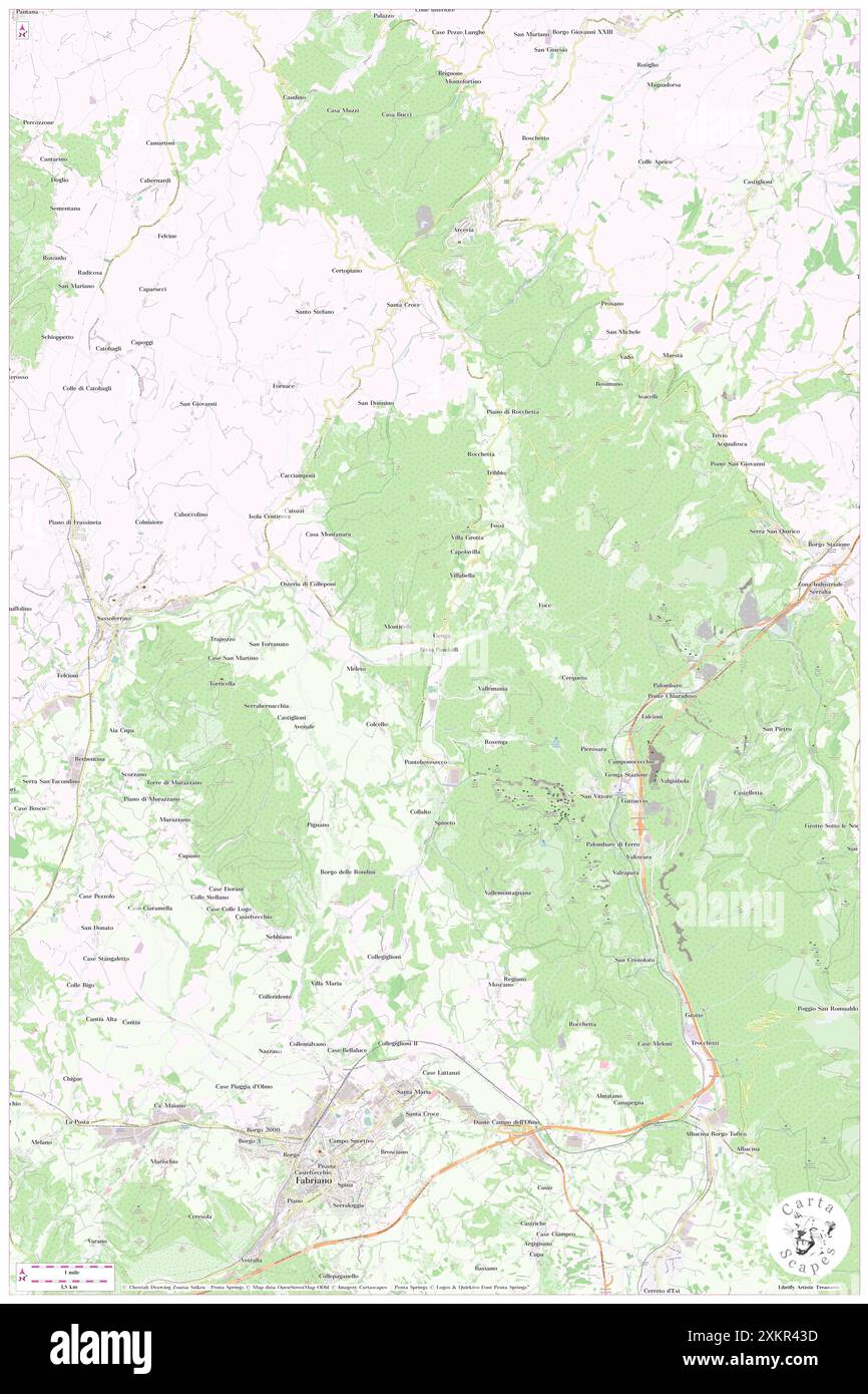 Genga, Provincia di Pesaro e Urbino, IT, Italia, le Marche, N 43 47' 59'', N 12 49' 59'', mappa, Cartascapes Mappa pubblicata nel 2024. Esplora Cartascapes, una mappa che rivela i diversi paesaggi, culture ed ecosistemi della Terra. Viaggia attraverso il tempo e lo spazio, scoprendo l'interconnessione del passato, del presente e del futuro del nostro pianeta. Foto Stock