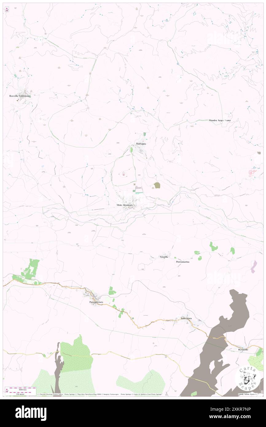 Terralcantara il Poggio, Messina, IT, Italia, Sicilia, N 37 54' 4'', N 15 3' 8'', MAP, Cartascapes Map pubblicata nel 2024. Esplora Cartascapes, una mappa che rivela i diversi paesaggi, culture ed ecosistemi della Terra. Viaggia attraverso il tempo e lo spazio, scoprendo l'interconnessione del passato, del presente e del futuro del nostro pianeta. Foto Stock