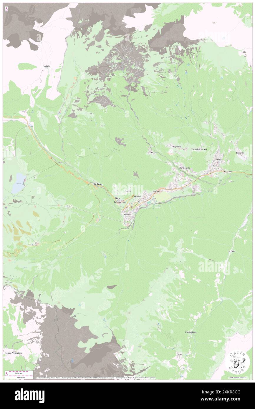 Somor, Provincia di Belluno, IT, Italia, Veneto, N 46 21' 29'', N 11 51' 37'', MAP, Cartascapes Map pubblicata nel 2024. Esplora Cartascapes, una mappa che rivela i diversi paesaggi, culture ed ecosistemi della Terra. Viaggia attraverso il tempo e lo spazio, scoprendo l'interconnessione del passato, del presente e del futuro del nostro pianeta. Foto Stock