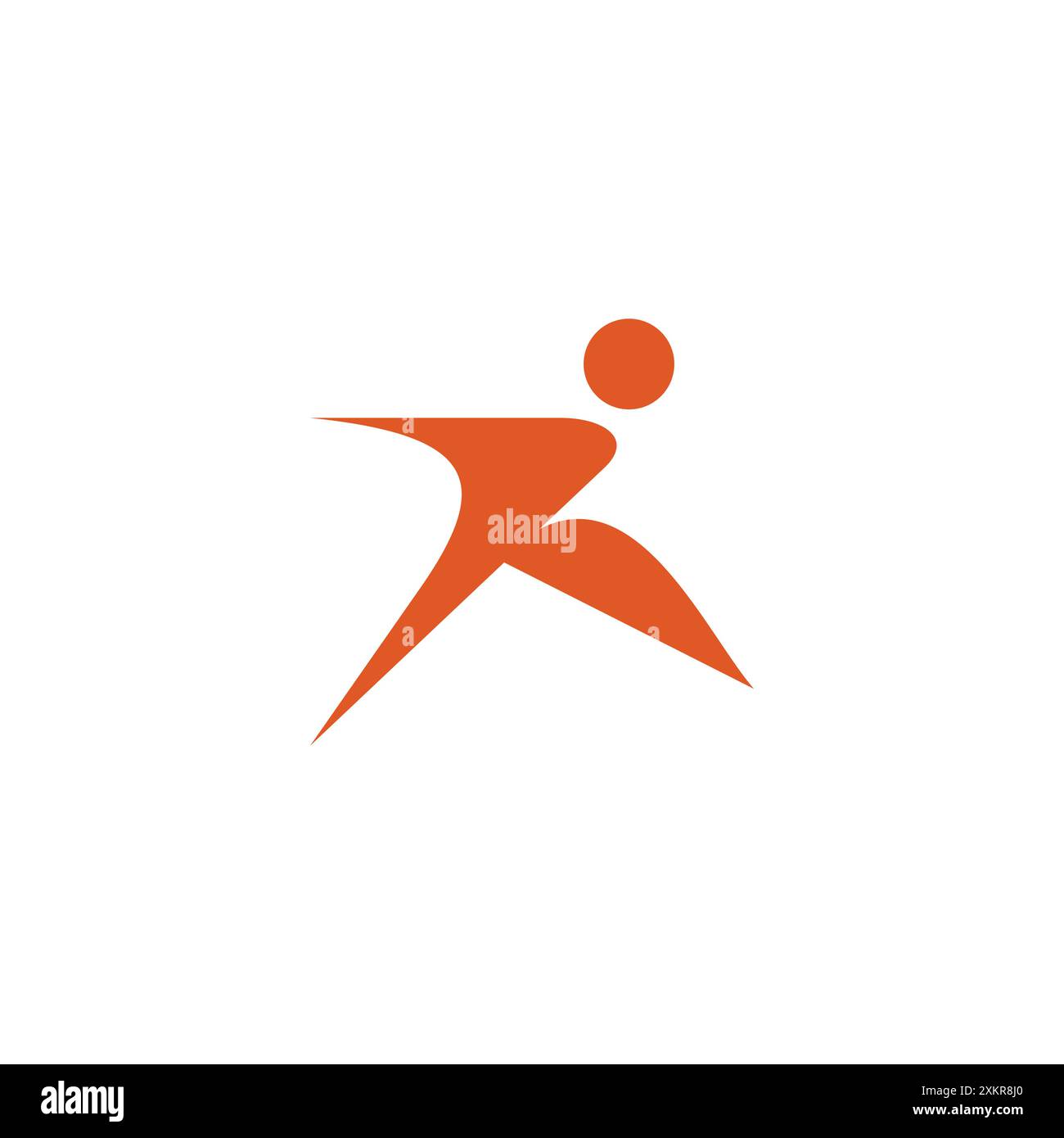 Logo R People Running. Icona umana lettera R. Icona esecuzione Illustrazione Vettoriale