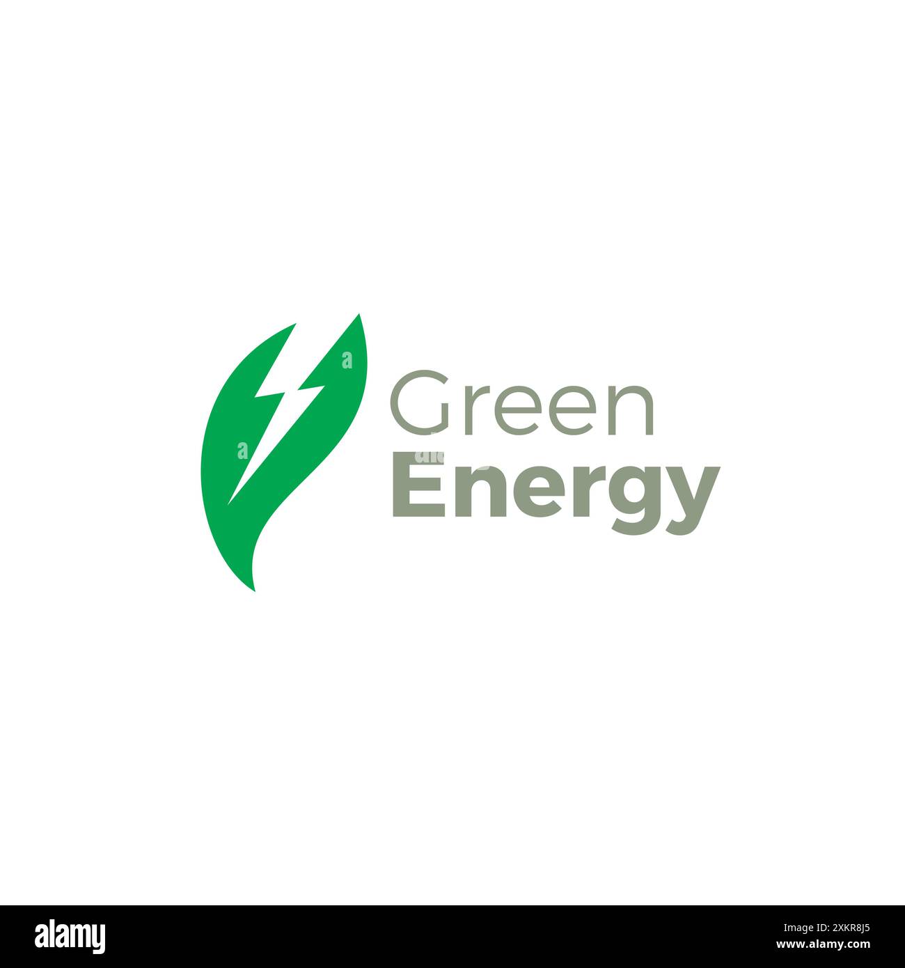 Modello logo Green Energy Flash Leaf. Icona Thunder Leaf Illustrazione Vettoriale