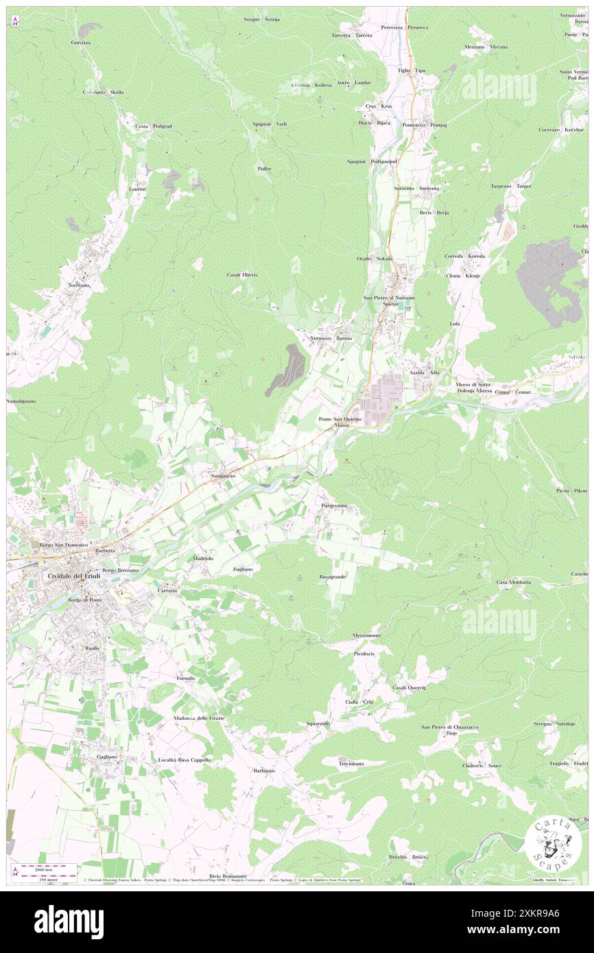 Soravilla, Udine, IT, Italia, Friuli Venezia Giulia, N 46 6' 33'', N 13 28' 8'', MAP, Cartascapes Map pubblicata nel 2024. Esplora Cartascapes, una mappa che rivela i diversi paesaggi, culture ed ecosistemi della Terra. Viaggia attraverso il tempo e lo spazio, scoprendo l'interconnessione del passato, del presente e del futuro del nostro pianeta. Foto Stock