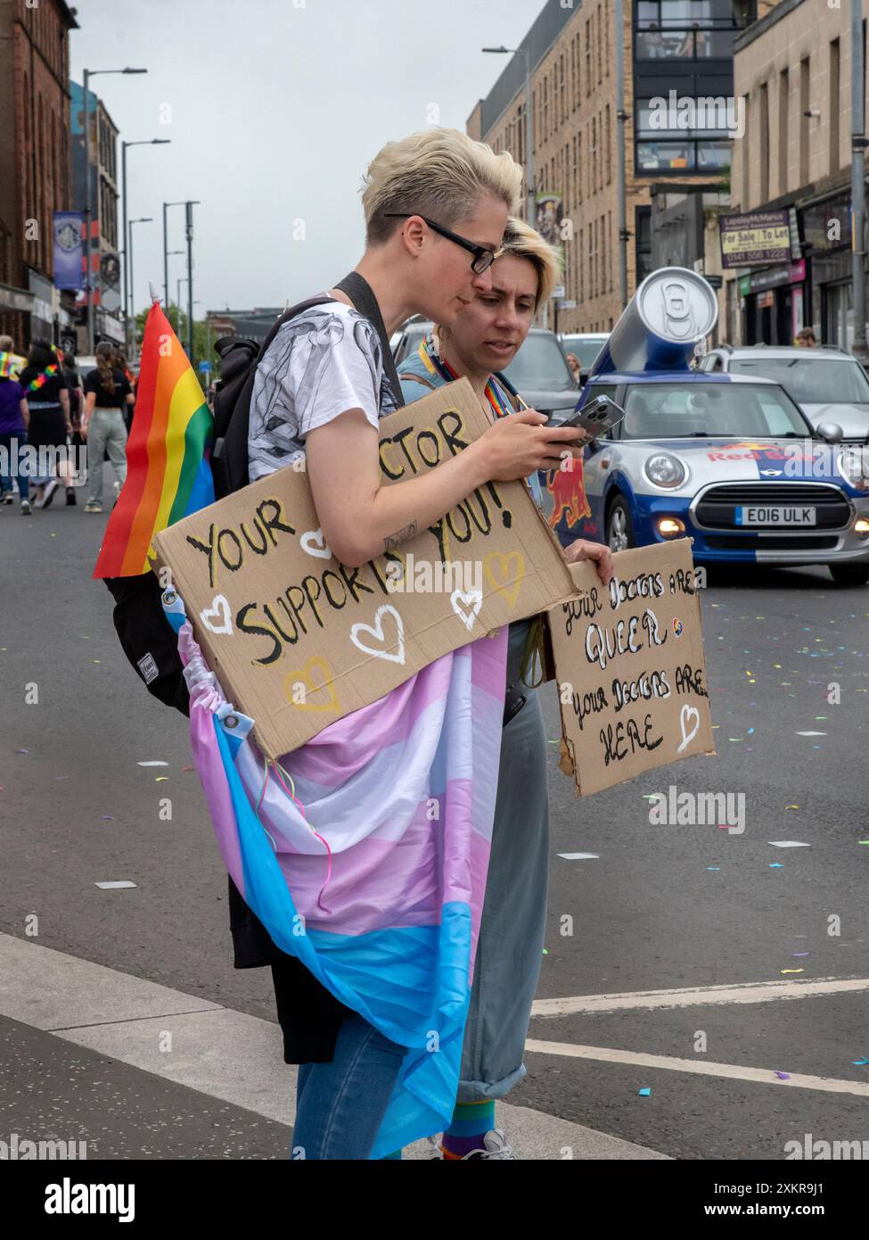 Glasgow, Scozia, Regno Unito. 20 luglio 2024: Glasgow Pride al Barras e Glasgow Green. Foto Stock