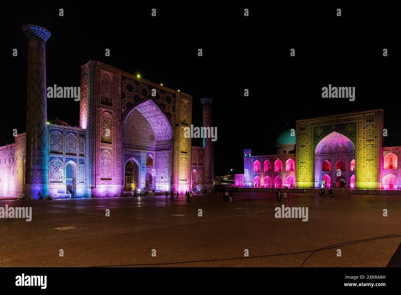 Piazza Registan a Samarcanda, in Uzbekistan Foto Stock