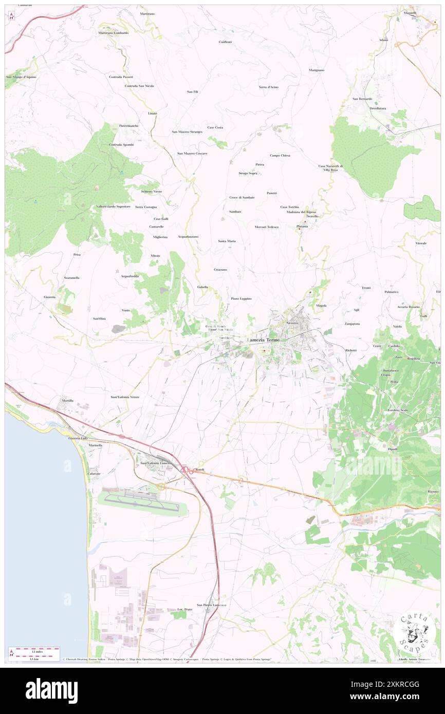 Sambiase, Provincia di Catanzaro, IT, Italia, Calabria, N 38 58' 0'', N 16 16' 59'', MAP, Cartascapes Map pubblicata nel 2024. Esplora Cartascapes, una mappa che rivela i diversi paesaggi, culture ed ecosistemi della Terra. Viaggia attraverso il tempo e lo spazio, scoprendo l'interconnessione del passato, del presente e del futuro del nostro pianeta. Foto Stock