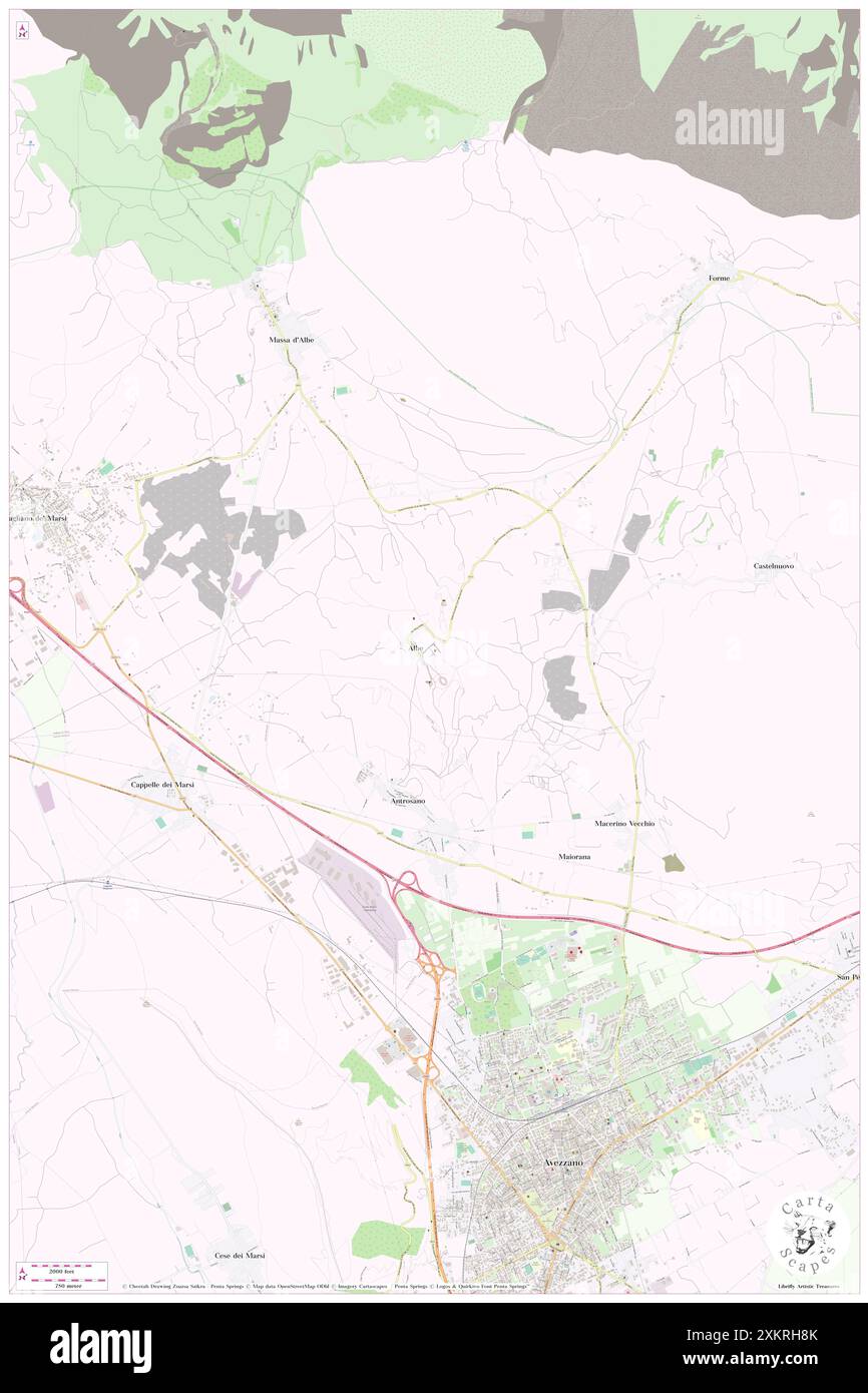 Alba Fucens, Provincia dell'Aquila, IT, Italia, Abruzzo, N 42 4' 47'', N 13 24' 40'', MAP, Cartascapes Map pubblicata nel 2024. Esplora Cartascapes, una mappa che rivela i diversi paesaggi, culture ed ecosistemi della Terra. Viaggia attraverso il tempo e lo spazio, scoprendo l'interconnessione del passato, del presente e del futuro del nostro pianeta. Foto Stock