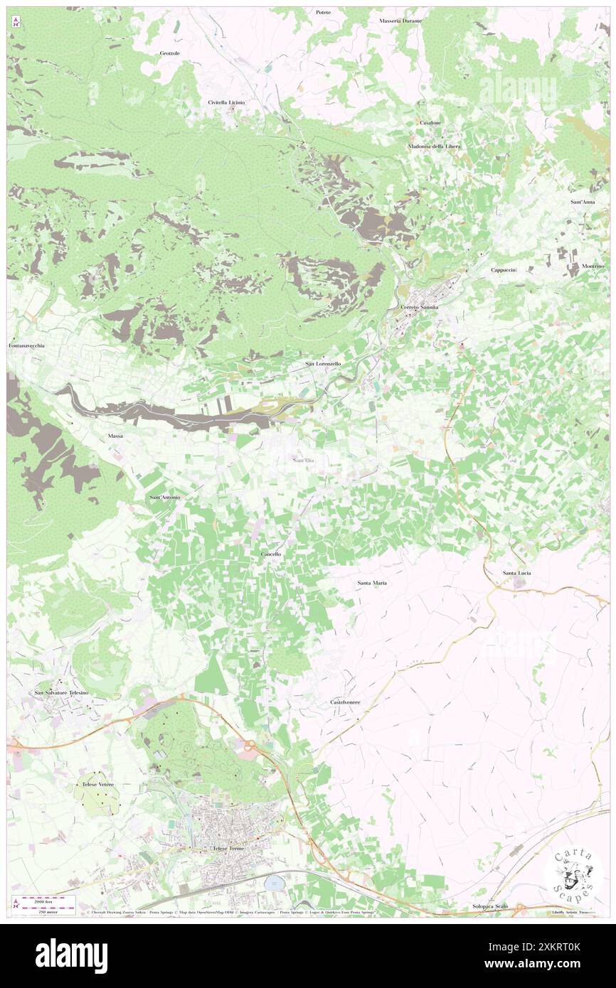 Sant'Elia, Provincia di Benevento, IT, Italia, Campania, N 41 15' 53'', N 14 32' 25'', MAP, Cartascapes Map pubblicata nel 2024. Esplora Cartascapes, una mappa che rivela i diversi paesaggi, culture ed ecosistemi della Terra. Viaggia attraverso il tempo e lo spazio, scoprendo l'interconnessione del passato, del presente e del futuro del nostro pianeta. Foto Stock