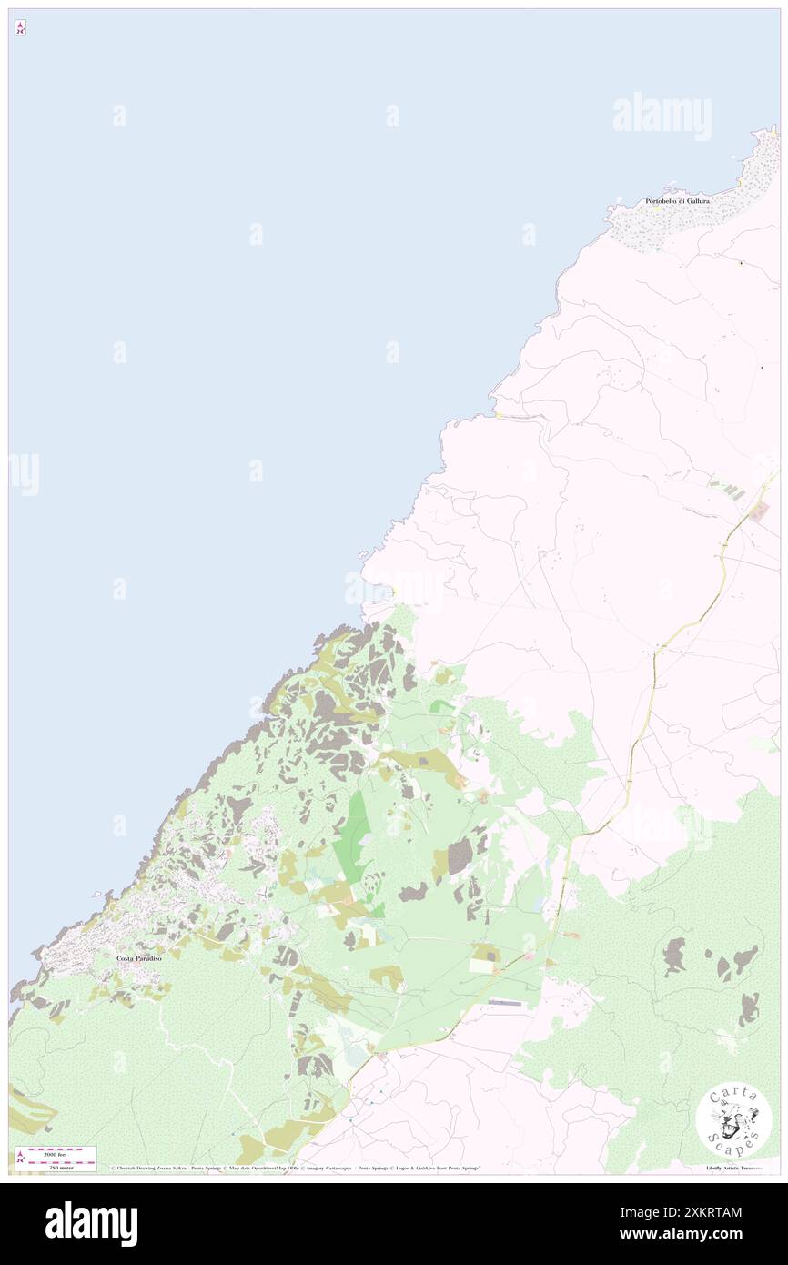 Cala Sarraina, Provincia di Sassari, IT, Italia, Sardegna, N 41 5' 14'', N 8 59' 2'', MAP, Cartascapes Map pubblicata nel 2024. Esplora Cartascapes, una mappa che rivela i diversi paesaggi, culture ed ecosistemi della Terra. Viaggia attraverso il tempo e lo spazio, scoprendo l'interconnessione del passato, del presente e del futuro del nostro pianeta. Foto Stock