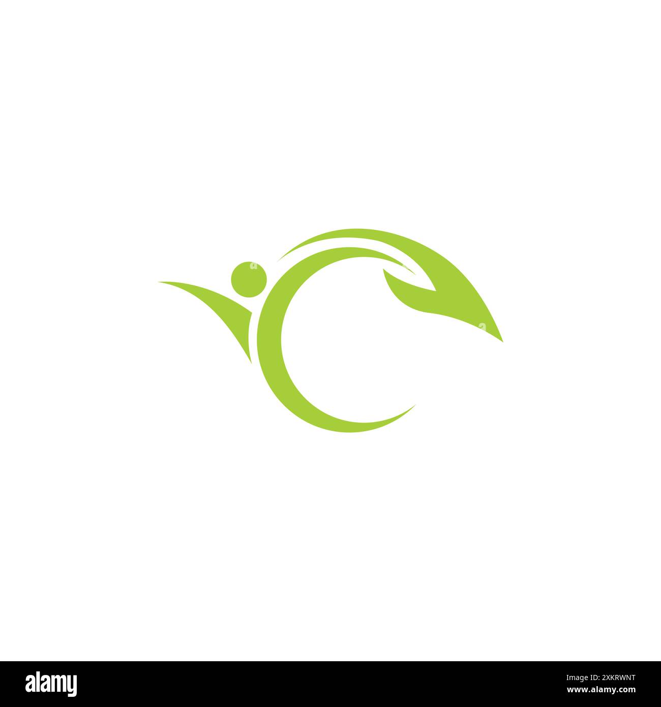 modello di design del logo delle foglie delle persone. Logo YC People Illustrazione Vettoriale
