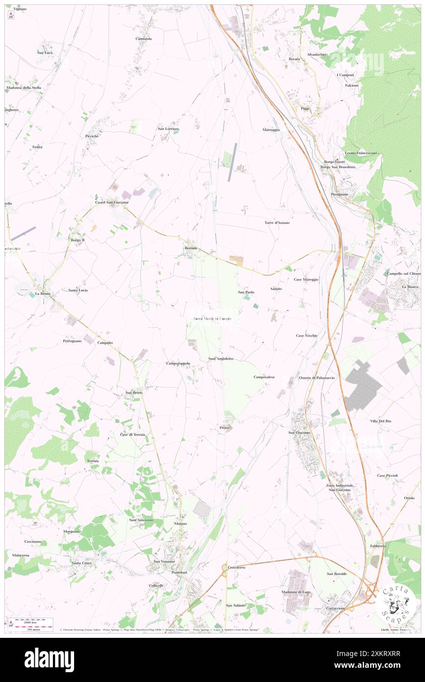 Santa Maria in Campis, Provincia di Perugia, IT, Italia, Umbria, N 42 48' 53'', N 12 43' 46'', MAP, Cartascapes Map pubblicata nel 2024. Esplora Cartascapes, una mappa che rivela i diversi paesaggi, culture ed ecosistemi della Terra. Viaggia attraverso il tempo e lo spazio, scoprendo l'interconnessione del passato, del presente e del futuro del nostro pianeta. Foto Stock