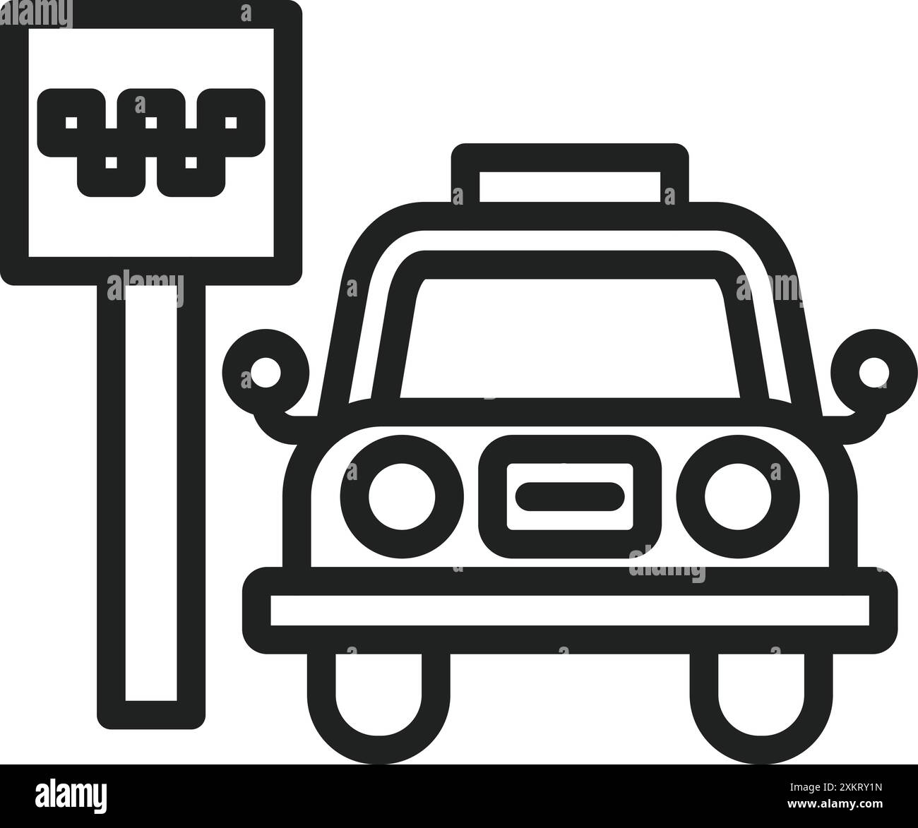 Immagine vettoriale dell'icona di arresto taxi. Adatto per applicazioni mobili applicazioni Web e supporti di stampa. Illustrazione Vettoriale