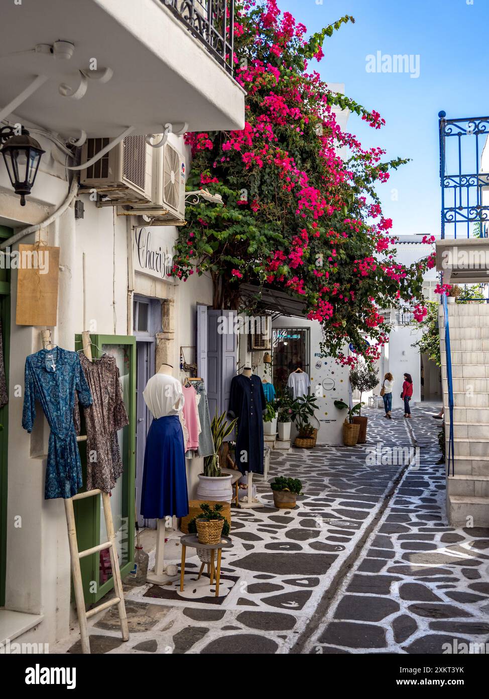 Allleyways di Parikia, Paros, Grecia. Foto Stock