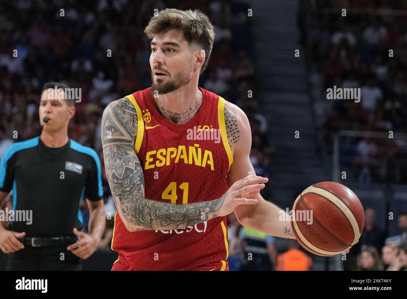 Juancho Hernangomez di Spagna durante la partita Spagna e Porto Rico per prepararsi ai Giochi Olimpici di Parigi al WiZink Center il 23 luglio 2024 a Madri Foto Stock