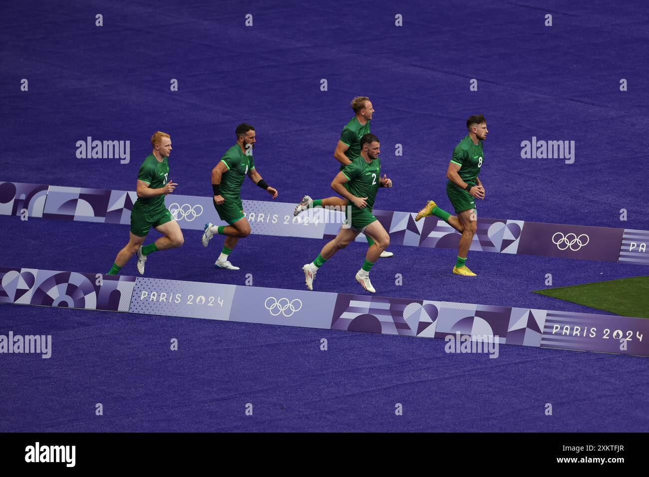 Julien Mattia/le Pictorium - Rugby 7s - Parigi 2024 - Irlanda, Sudafrica. 24 luglio 2024. Francia/Senna Saint Denis/Parigi - Men's Pool A/Rugby Seven: Irlanda vs Sud Africa alle Olimpiadi estive di Parigi 2024, Stade de France, Saint Denis, Francia, 24 luglio, 2024. credito: LE PICTORIUM/Alamy Live News Foto Stock