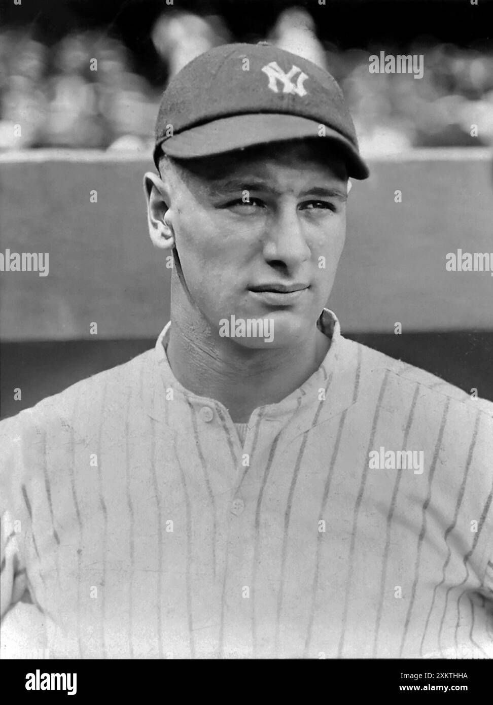 Lou Gehrig. Ritratto del giocatore di baseball americano, Henry Louis Gehrig Jr. (Heinrich Ludwig Gehrig, 1903-1941) in divisa dei New York Yankees, 1923 Foto Stock