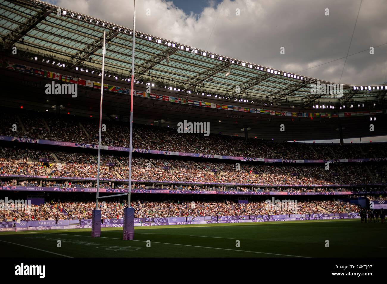 Parigi, Francia. 24 luglio 2024. Partita DI RUGBY Sevens : Vista generale dello Stadio Stade de France durante i giochi olimpici estivi del 2024, Parigi 2024, Parigi, Francia il 24 luglio 2024. Foto di Eliot Blondet/ABACAPRESS. COM credito: Abaca Press/Alamy Live News Foto Stock