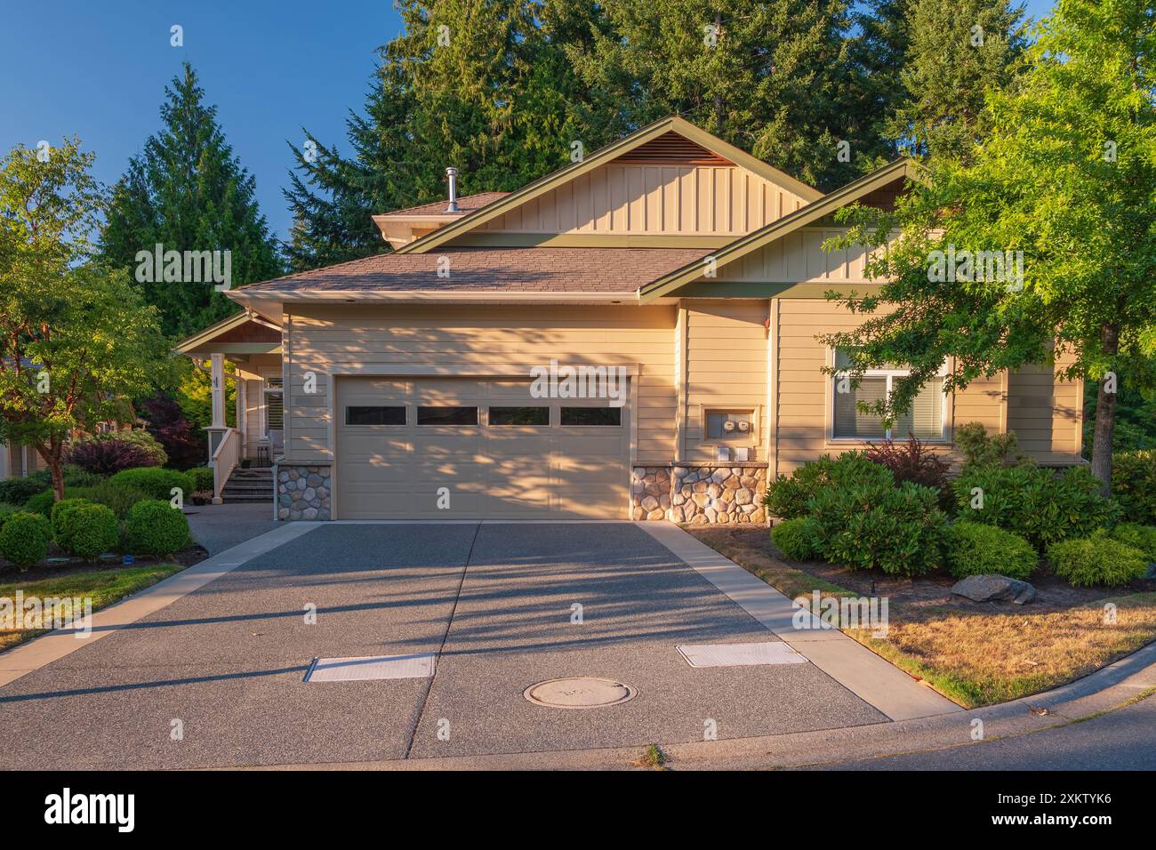 Case di famiglia in un quartiere Nanaimo BC Canada. Foto Stock