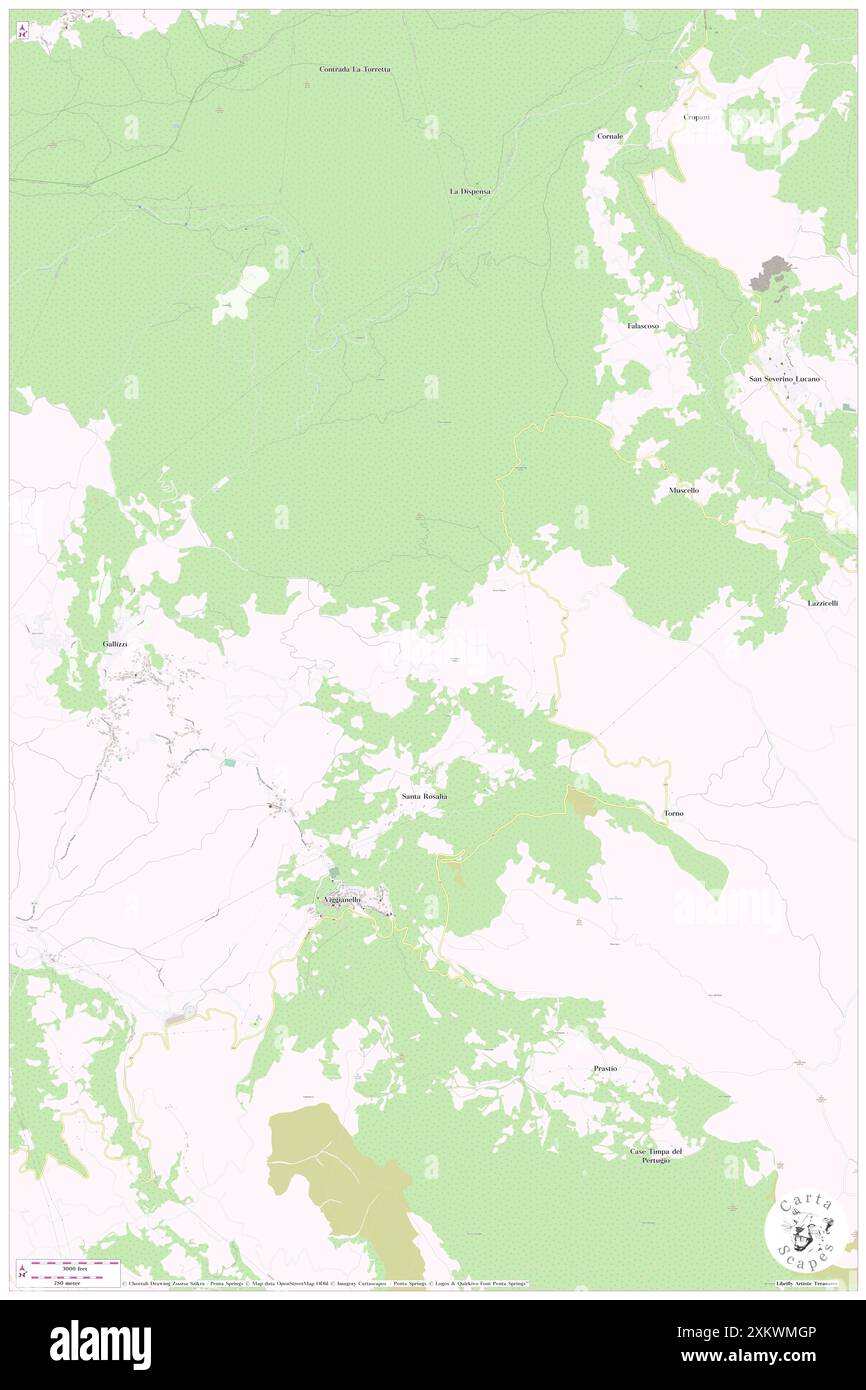 San Cataldo-Pantana, Provincia di potenza, IT, Italia, Basilicate, N 39 59' 45'', N 16 5' 46'', MAP, Cartascapes Map pubblicata nel 2024. Esplora Cartascapes, una mappa che rivela i diversi paesaggi, culture ed ecosistemi della Terra. Viaggia attraverso il tempo e lo spazio, scoprendo l'interconnessione del passato, del presente e del futuro del nostro pianeta. Foto Stock