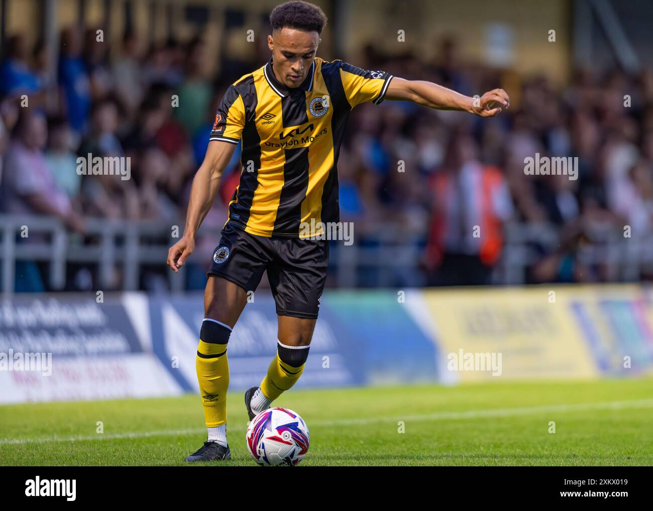 Jai Rowe, Boston United vs Peterborough United, Pre-Season Friendly, Jakemans Community Stadium, Boston, Lincolnshire, REGNO UNITO 23.07.2024 Foto Stock