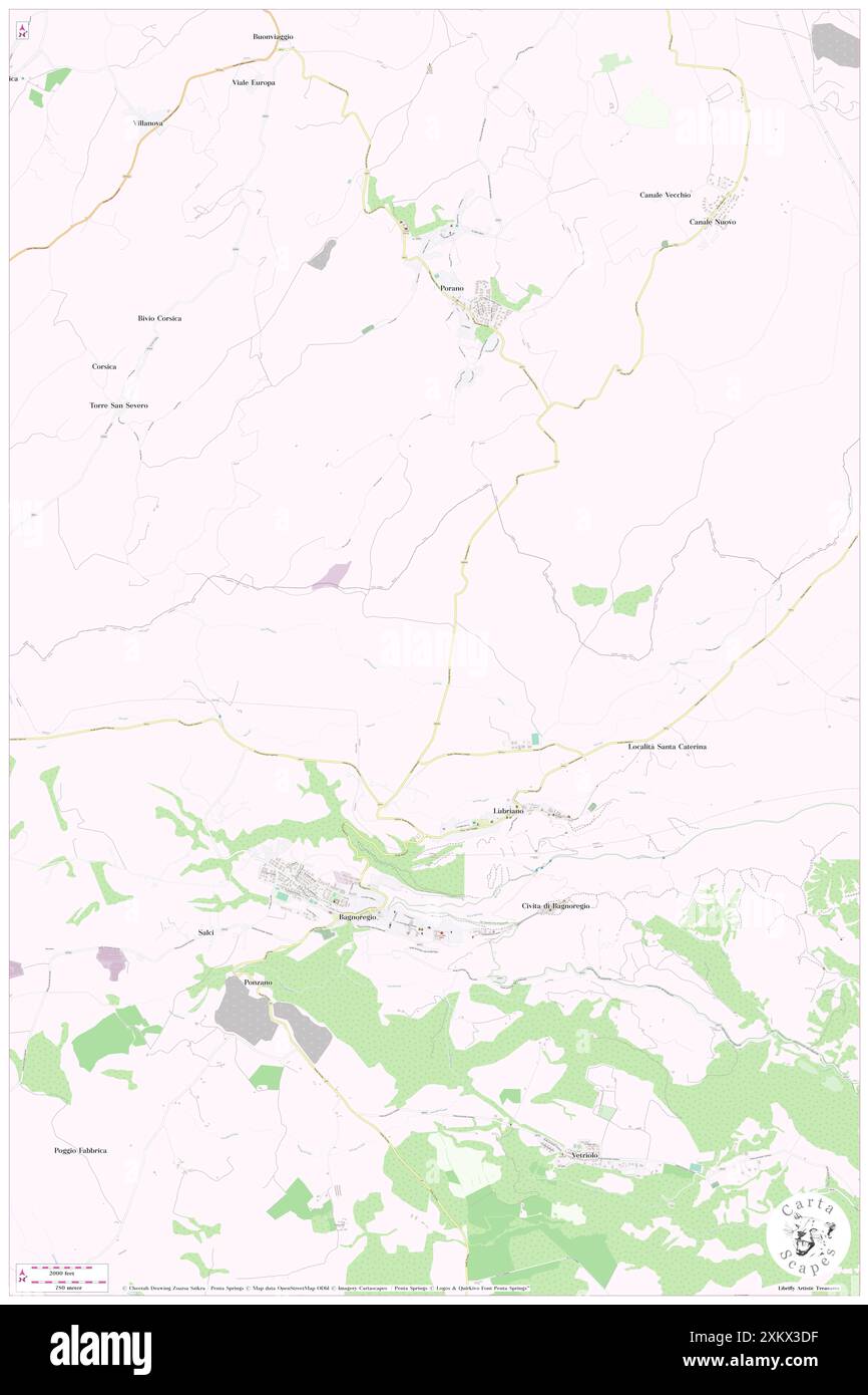 Fosso Ceco, , IT, Italia, Lazio, N 42 38' 59'', N 12 5' 59'', MAP, Cartascapes Map pubblicata nel 2024. Esplora Cartascapes, una mappa che rivela i diversi paesaggi, culture ed ecosistemi della Terra. Viaggia attraverso il tempo e lo spazio, scoprendo l'interconnessione del passato, del presente e del futuro del nostro pianeta. Foto Stock