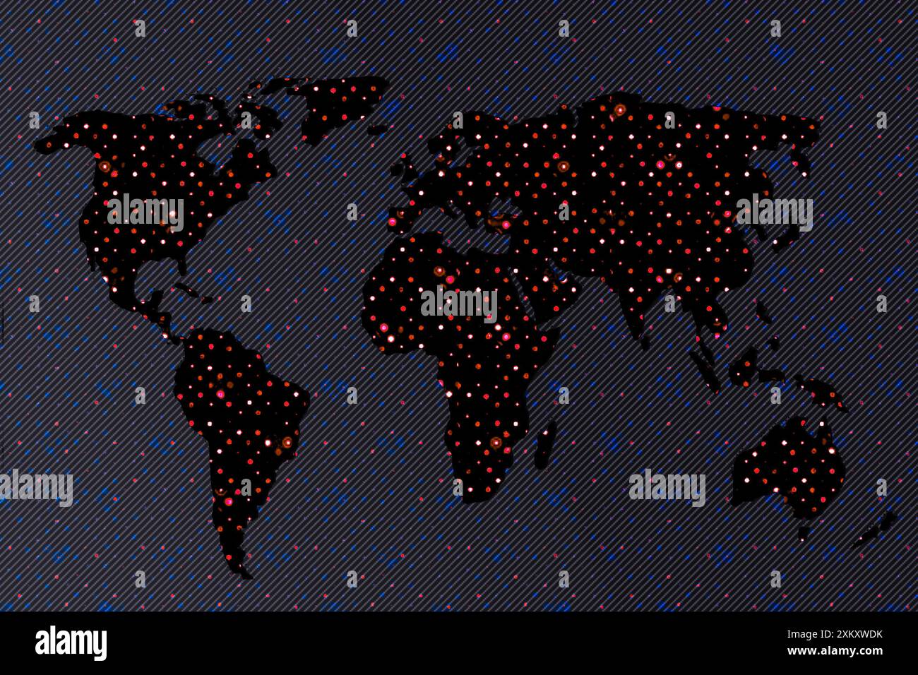 Disegno della mappa del mondo. Terra con continenti. Mappa dell'europa e dell'america, dell'Asia e dell'Australia. Modello di mappa Flat Earth per il modello di sito Web, report manuale, Foto Stock