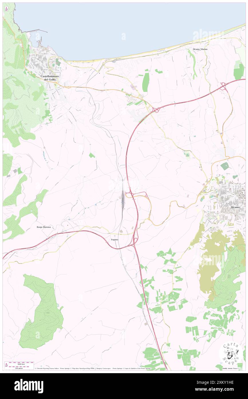 Fiume caldo, IT, Italia, Sicilia, N 37 58' 59'', N 12 55' 0'', MAP, Cartascapes Map pubblicata nel 2024. Esplora Cartascapes, una mappa che rivela i diversi paesaggi, culture ed ecosistemi della Terra. Viaggia attraverso il tempo e lo spazio, scoprendo l'interconnessione del passato, del presente e del futuro del nostro pianeta. Foto Stock