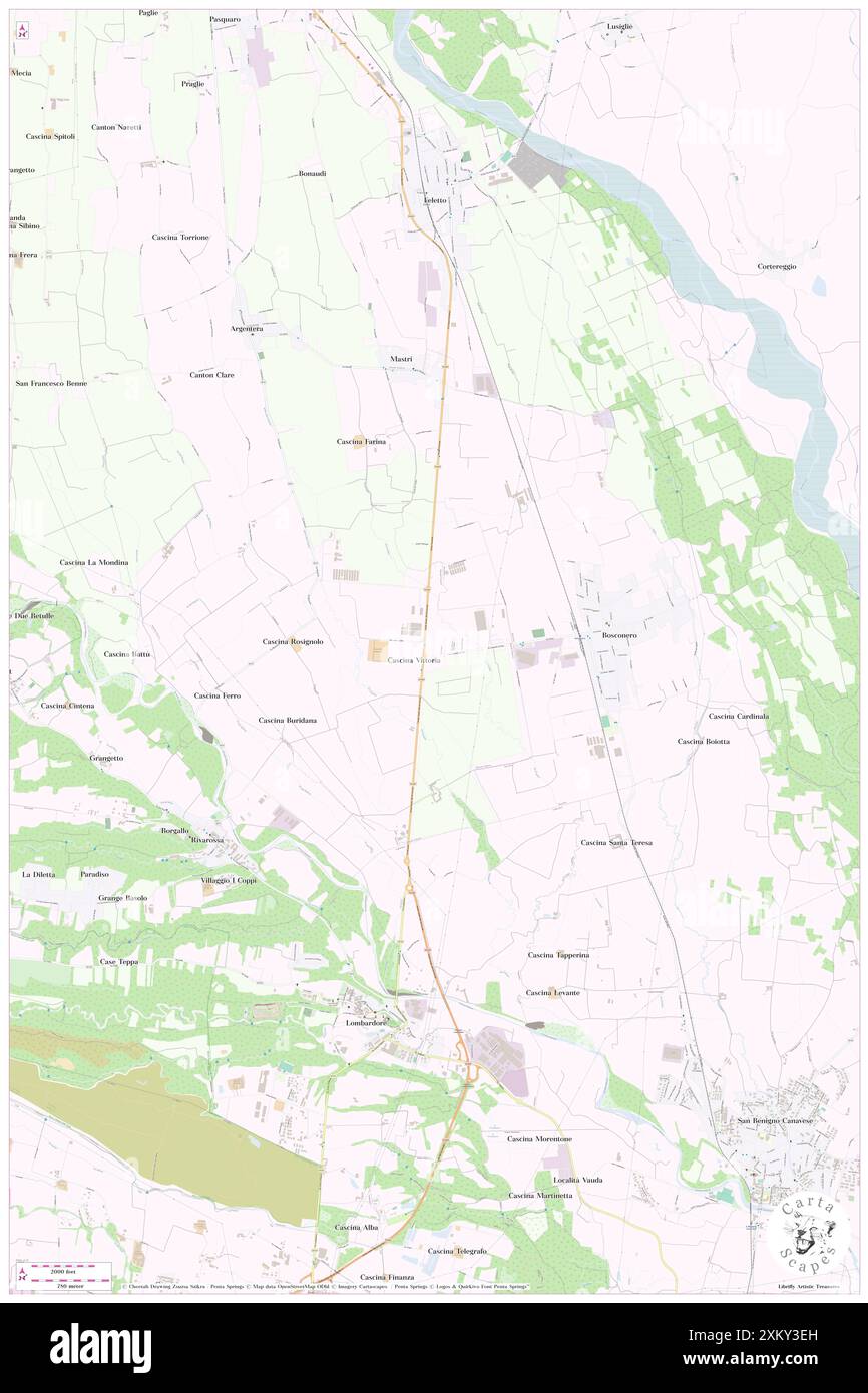 Cascina Vittoria, Torino, IT, Italia, Piemonte, N 45 15' 58'', N 7 44' 40'', MAP, Cartascapes Map pubblicata nel 2024. Esplora Cartascapes, una mappa che rivela i diversi paesaggi, culture ed ecosistemi della Terra. Viaggia attraverso il tempo e lo spazio, scoprendo l'interconnessione del passato, del presente e del futuro del nostro pianeta. Foto Stock