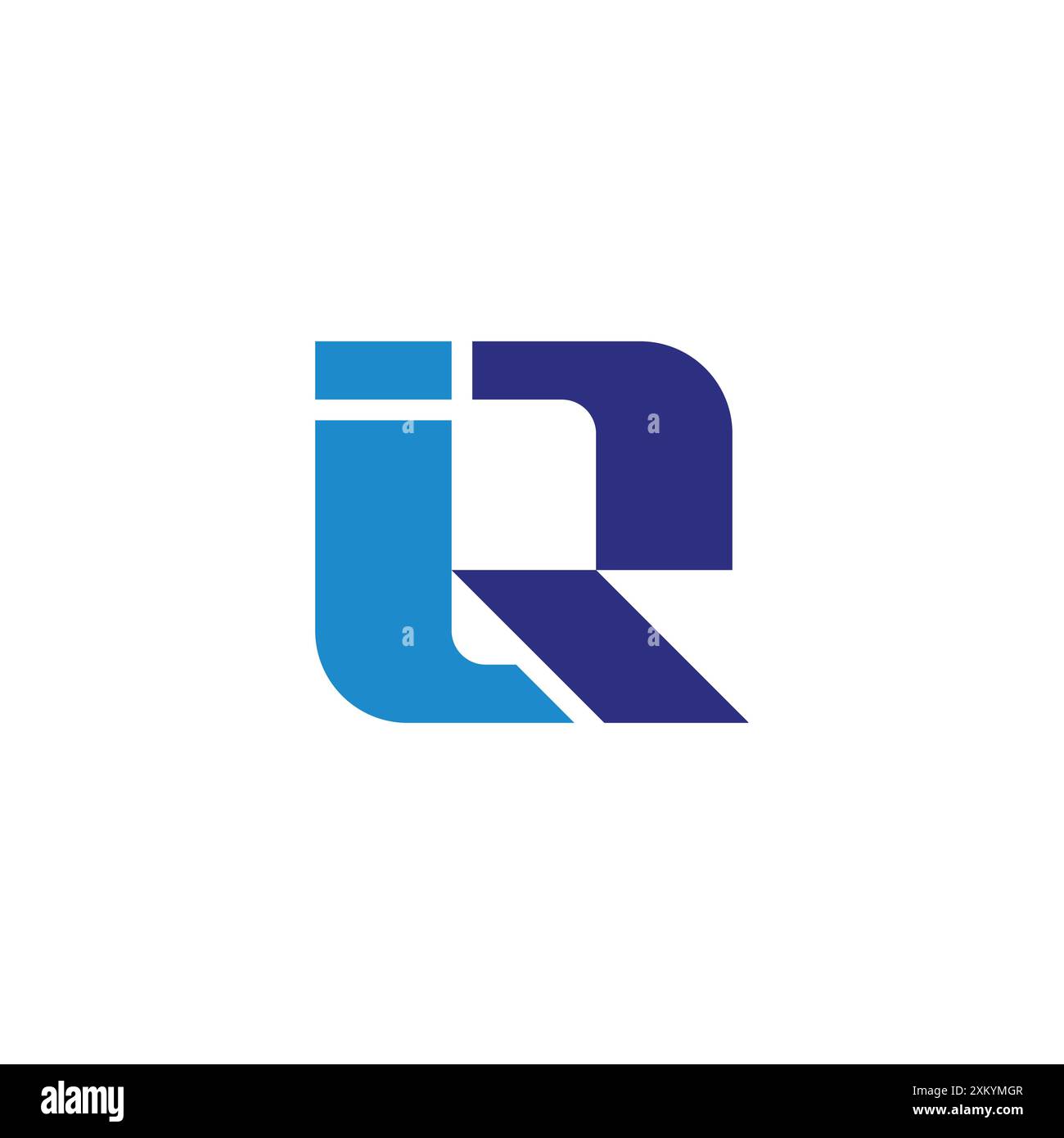 lettera ir vettore logo blu geometrico semplice Illustrazione Vettoriale