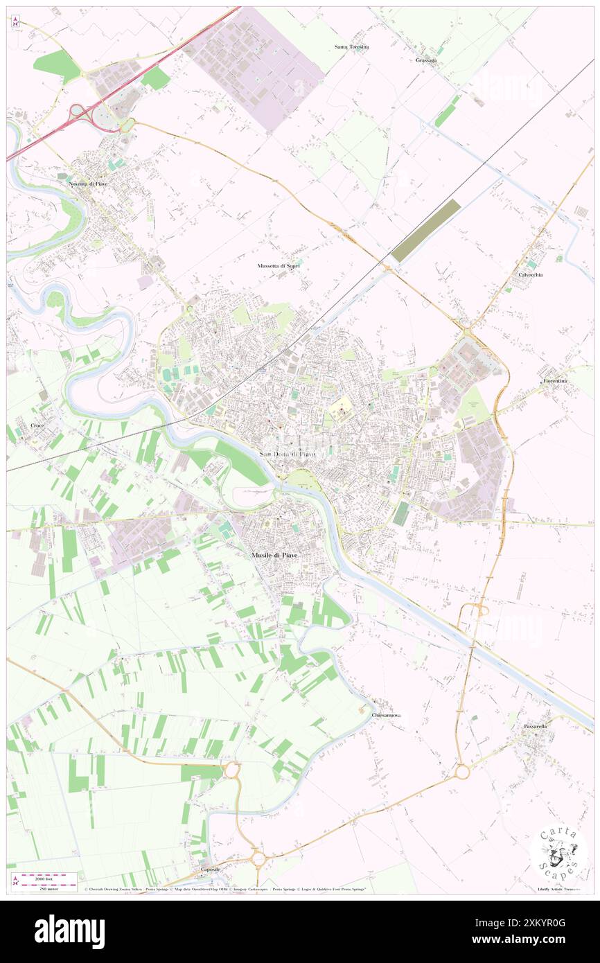 Duomo Santa Maria delle Grazie di San Donà di Piave, Provincia di Venezia, IT, Italia, Veneto, N 45 37' 47'', N 12 33' 58'', MAP, Cartascapes Map pubblicata nel 2024. Esplora Cartascapes, una mappa che rivela i diversi paesaggi, culture ed ecosistemi della Terra. Viaggia attraverso il tempo e lo spazio, scoprendo l'interconnessione del passato, del presente e del futuro del nostro pianeta. Foto Stock