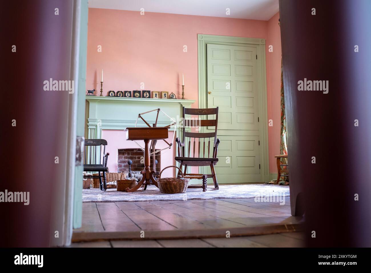 Interno della Andrew Wylie House a Bloomington, Indiana, USA. Wylie fu il primo presidente dell'Indiana University dal 1829 al 1851. Foto Stock