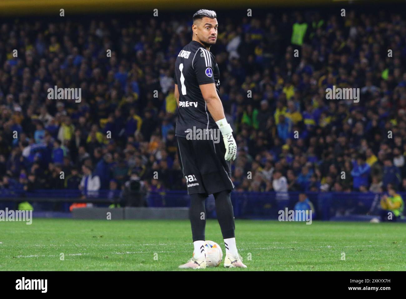 Argentina. 24 luglio 2024. Buenos Aires, 24.07.2024: Sergio Romero del Boca Juniors durante la seconda partita contro l'Independiente del Valle per la CONMEBOL Sudamericana Cup allo stadio la Bombonera ( crediti: Néstor J. Beremblum/Alamy Live News Foto Stock