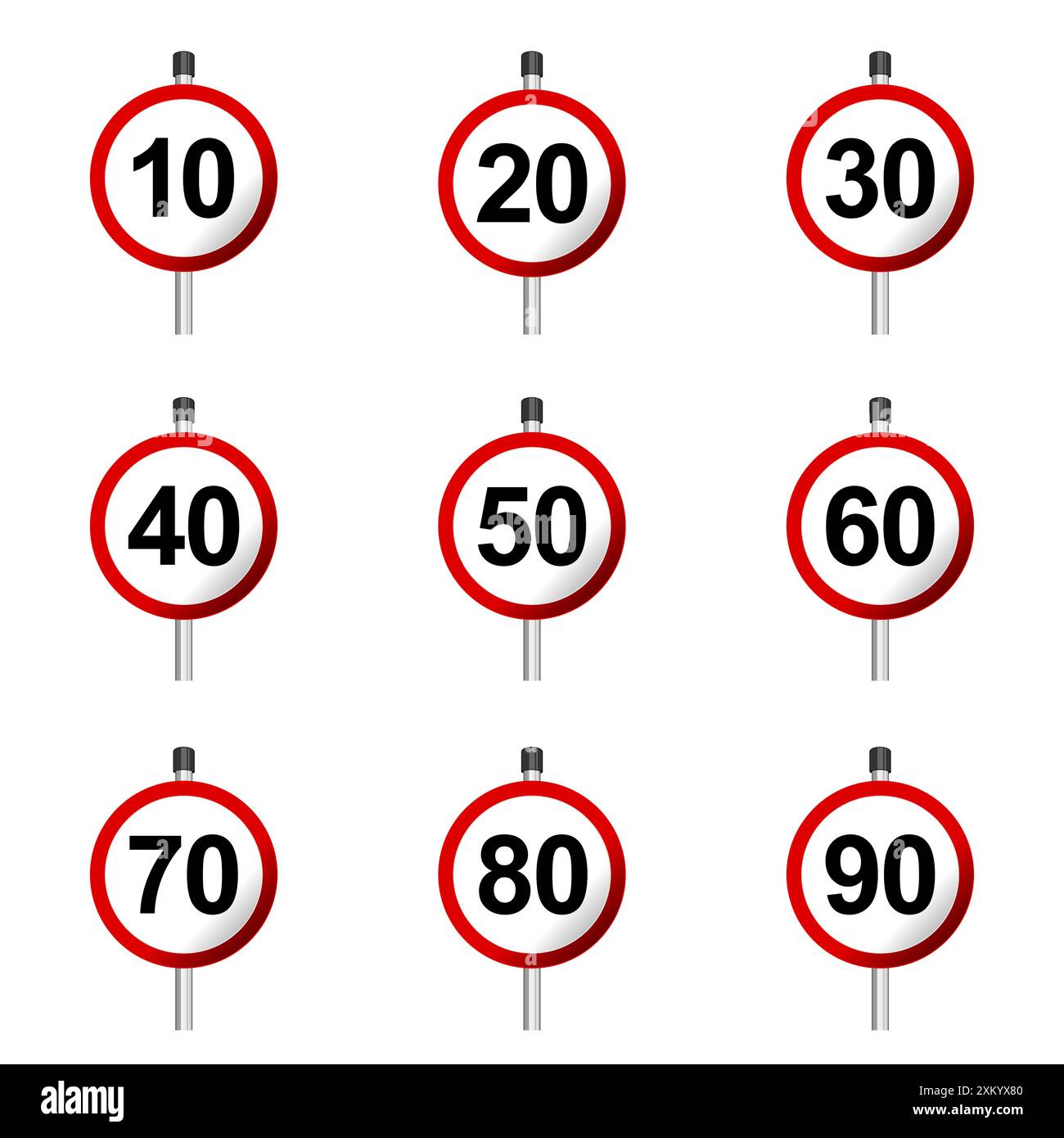 Segnale di limite di velocità Illustrazione Vettoriale