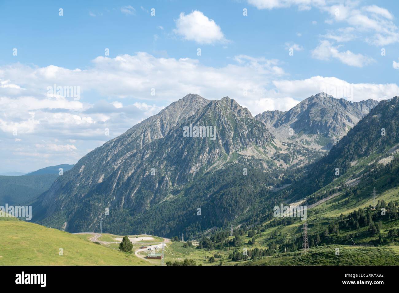 Puerto de la Bonaigua in Alt Aneu, Pallars supererà Sorpe Paseo, Catalunya. Foto Stock