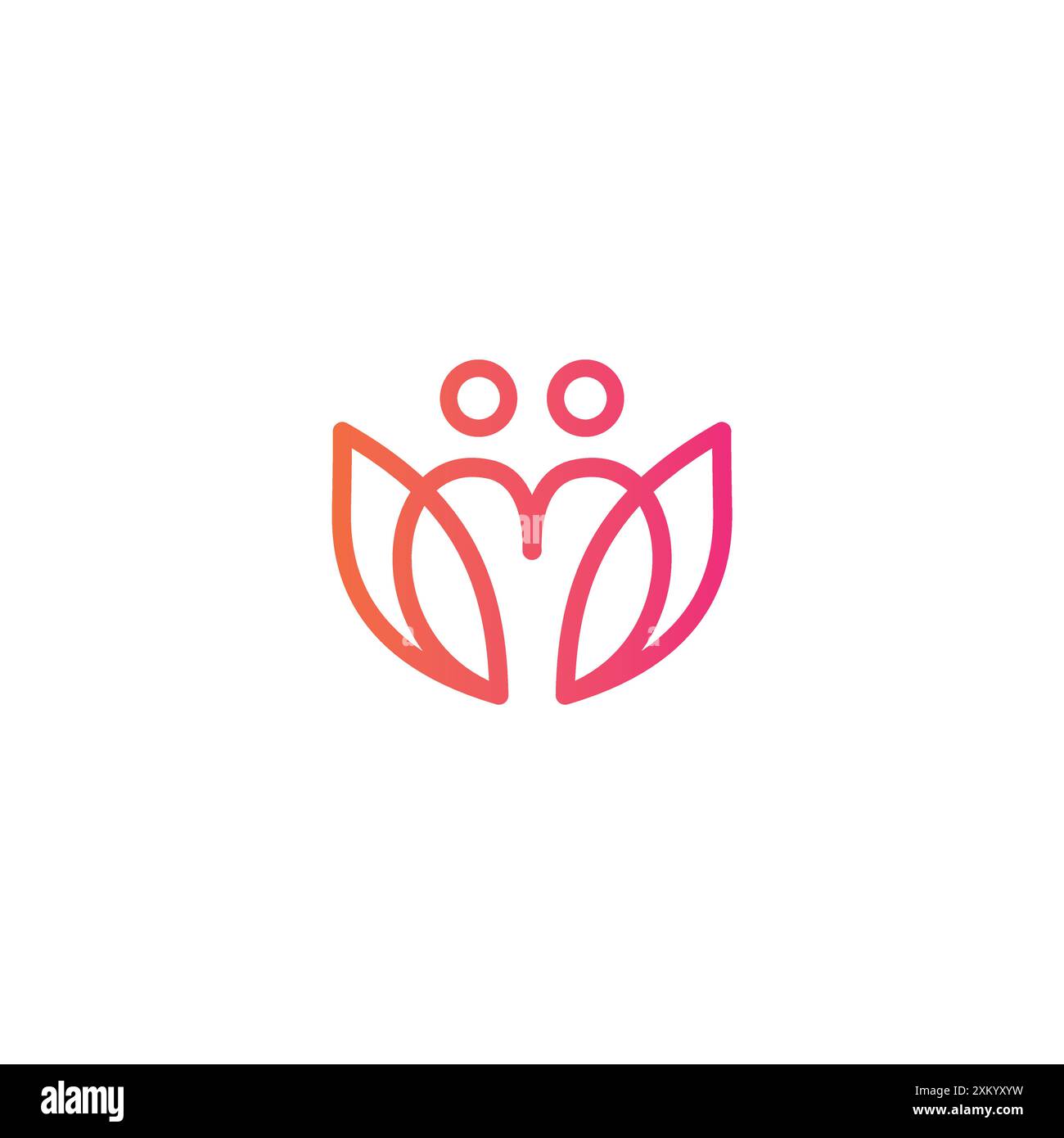 M Love Poeple Logo Design Vector. Icona M. Illustrazione Vettoriale