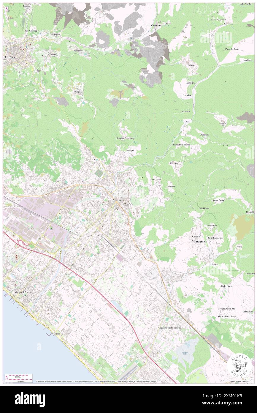 Basilica Cattedrale di massa, Provincia di massa-Carrara, IT, Italia, Toscana, N 44 2' 16'', N 10 8' 39'', MAP, Cartascapes Map pubblicata nel 2024. Esplora Cartascapes, una mappa che rivela i diversi paesaggi, culture ed ecosistemi della Terra. Viaggia attraverso il tempo e lo spazio, scoprendo l'interconnessione del passato, del presente e del futuro del nostro pianeta. Foto Stock